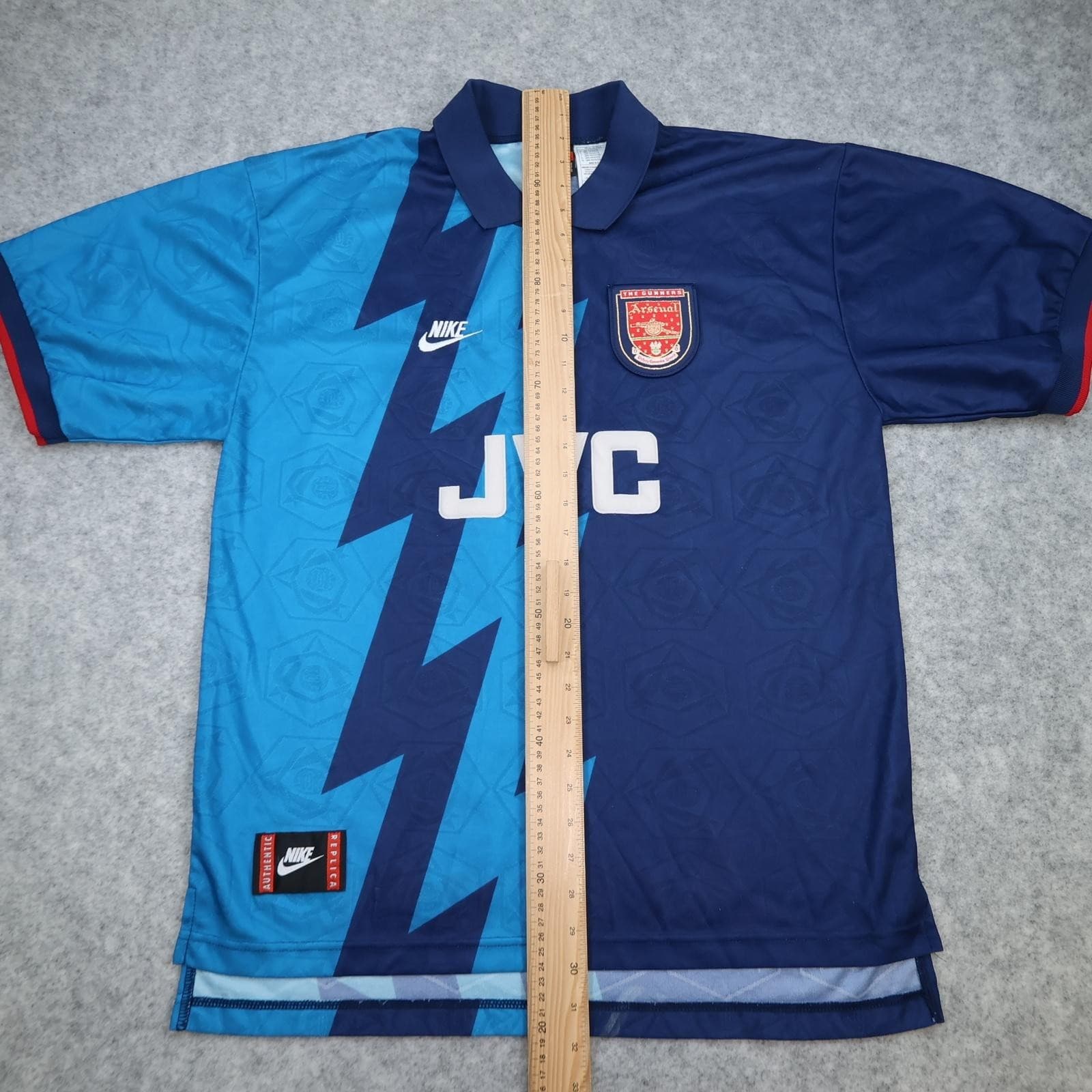 Vintage Arsenal Shirt Mens XL Blue Away 1995 1996 Football Nike JVC Jersey UK photo 13