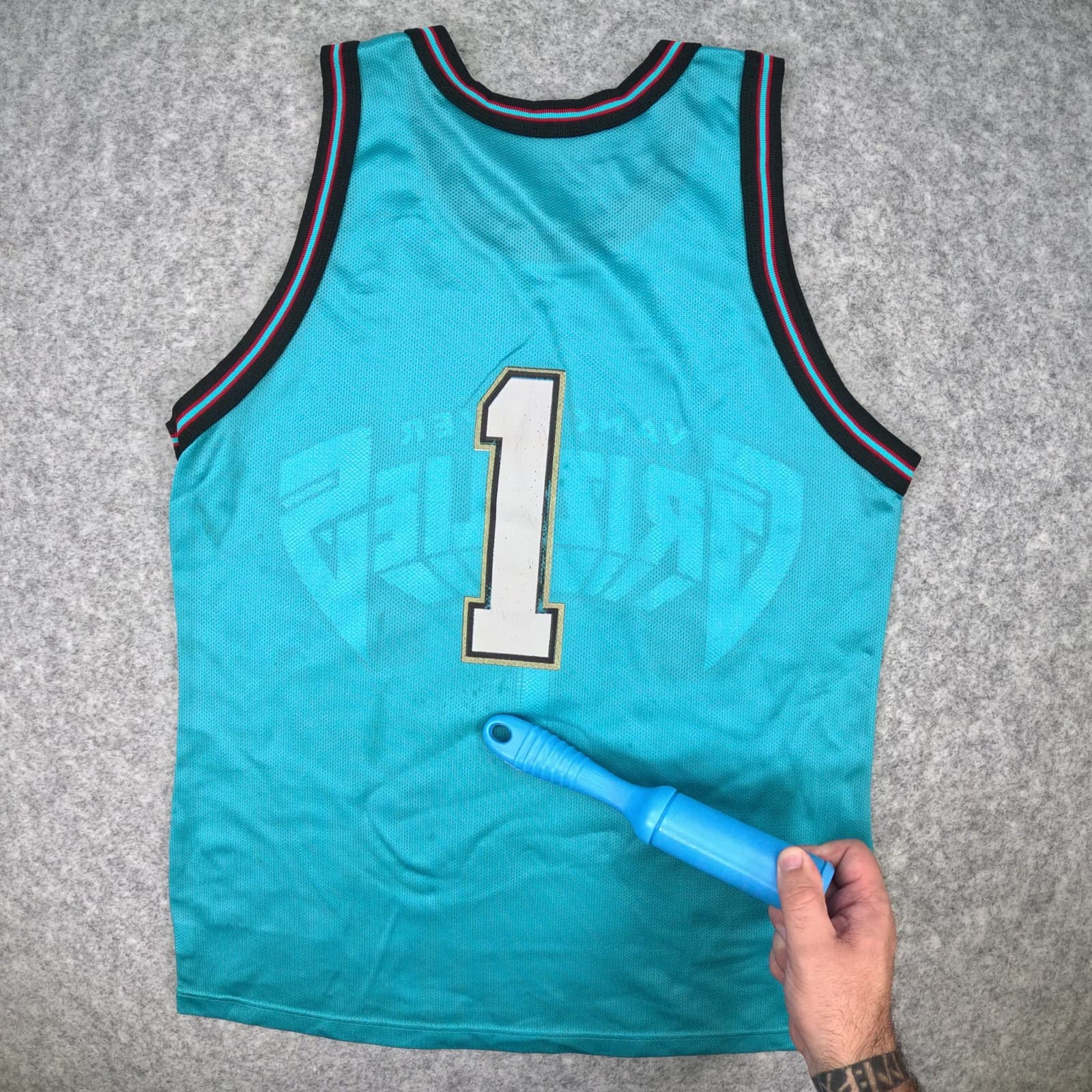 Vancouver Grizzlies Basketball Jersey 40 Turquoise Champion 1 Sleeveless photo 3