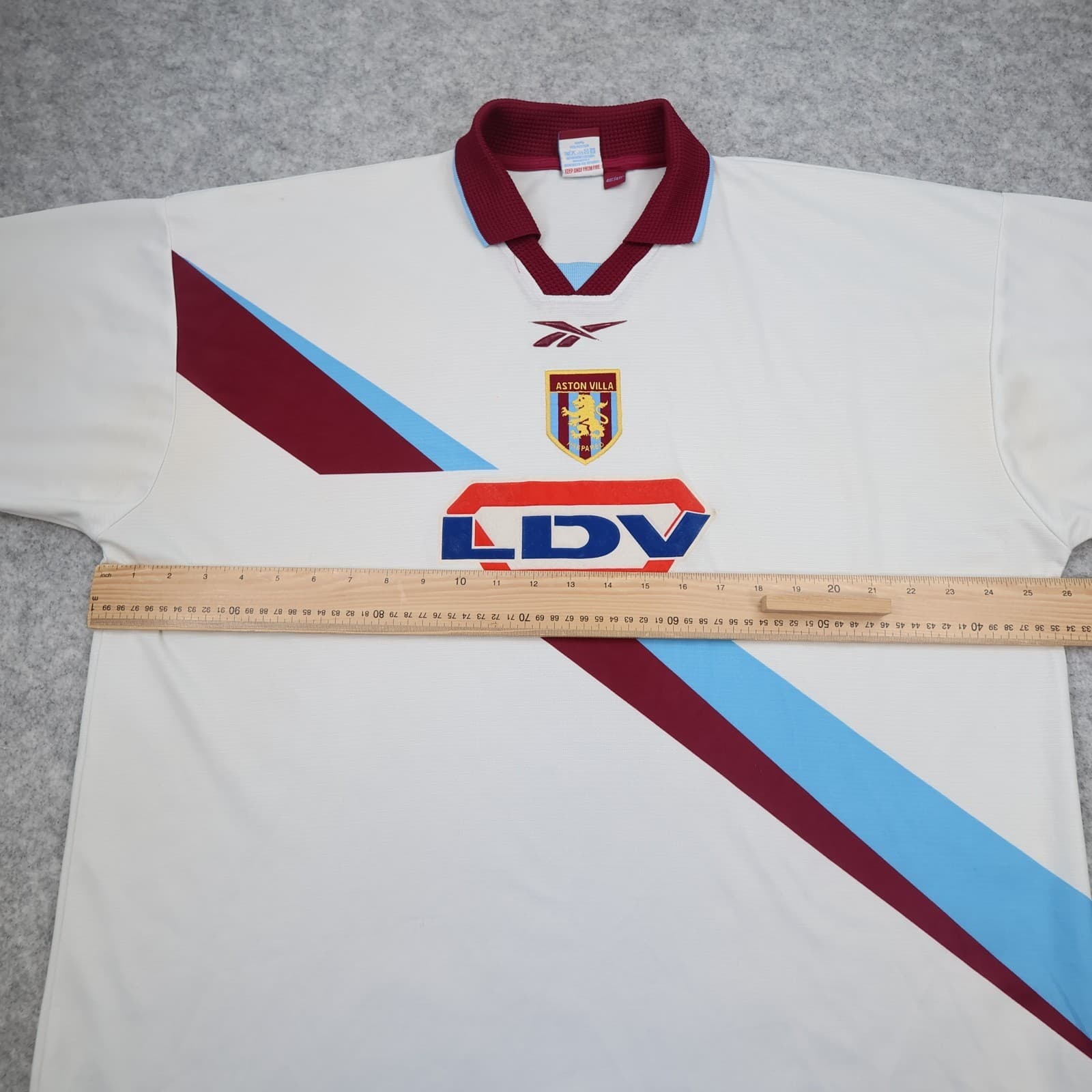 Vintage Aston Villa Shirt 2XL White Away Kit 1999 2000 Reebok Jersey 46/48" photo 10