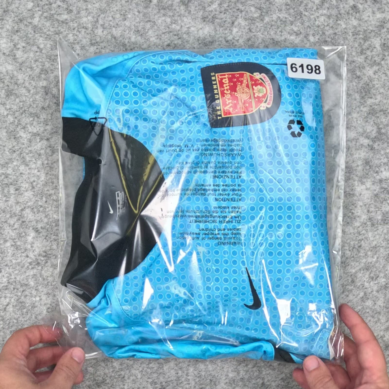 Arsenal Football Shirt Medium Blue Goalkeeper 2000 01 Nike Prototype Jersey photo 6