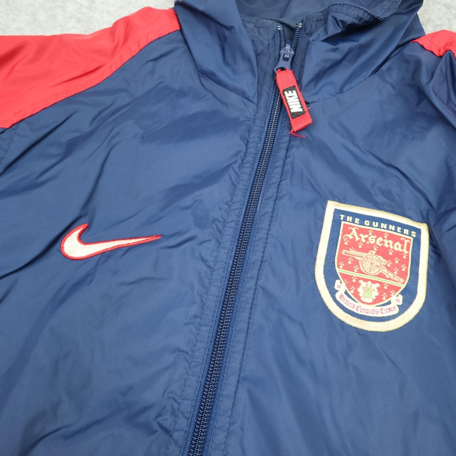 Vintage Arsenal Jacket Mens Small Navy Red Football Nike The Gunners 90s photo 3
