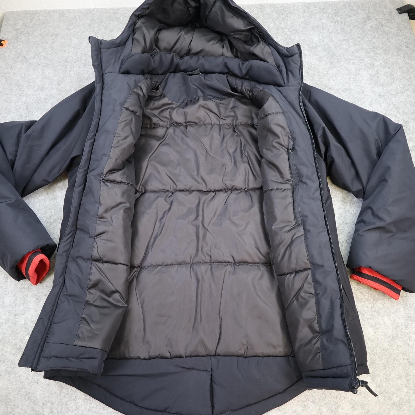 Watford Jacket Mens Medium Black EFL Football Kelme Hooded Padded Warm Coat photo 3