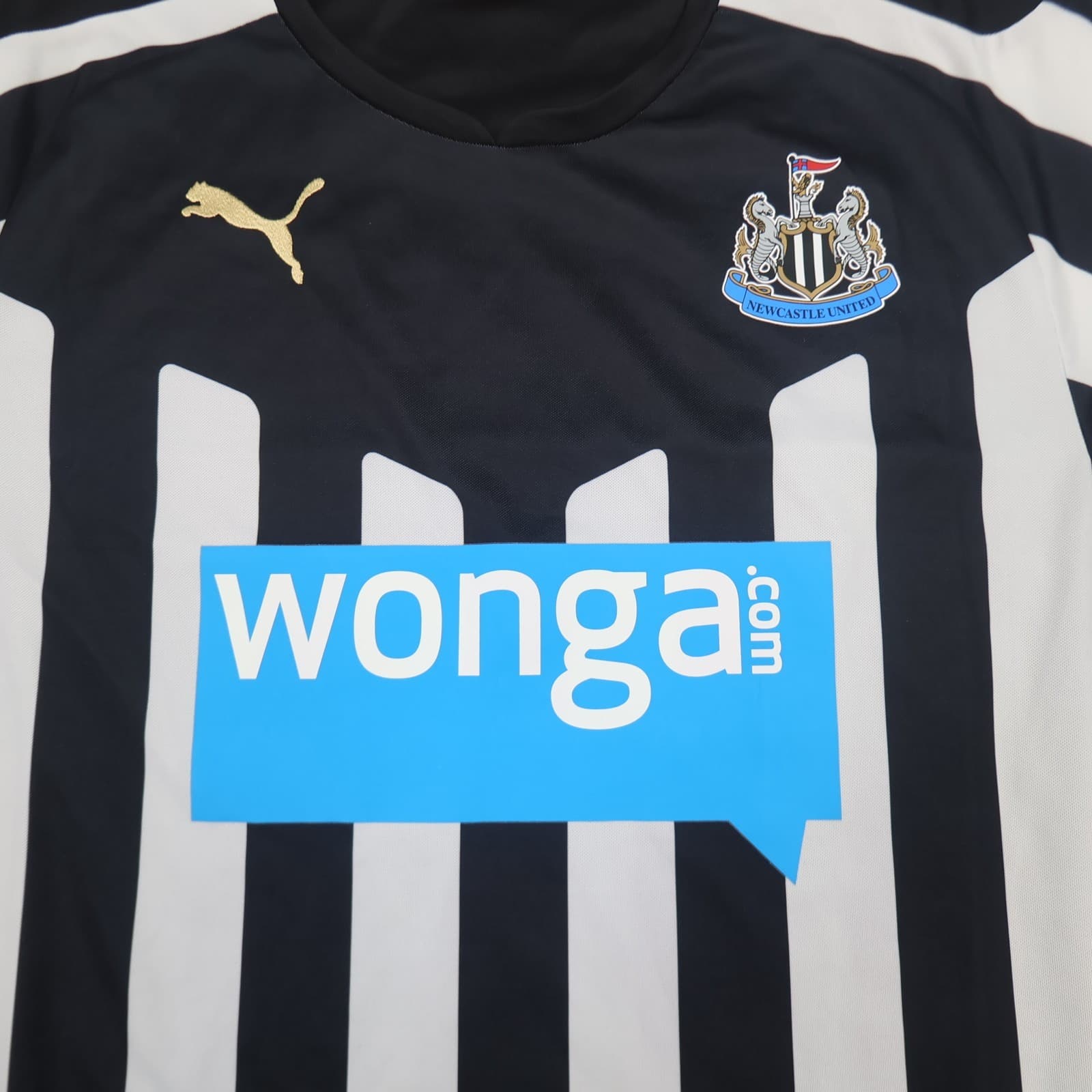 Newcastle United Shirt Medium White Black Home Kit 2014 2015 Puma Jersey photo 3