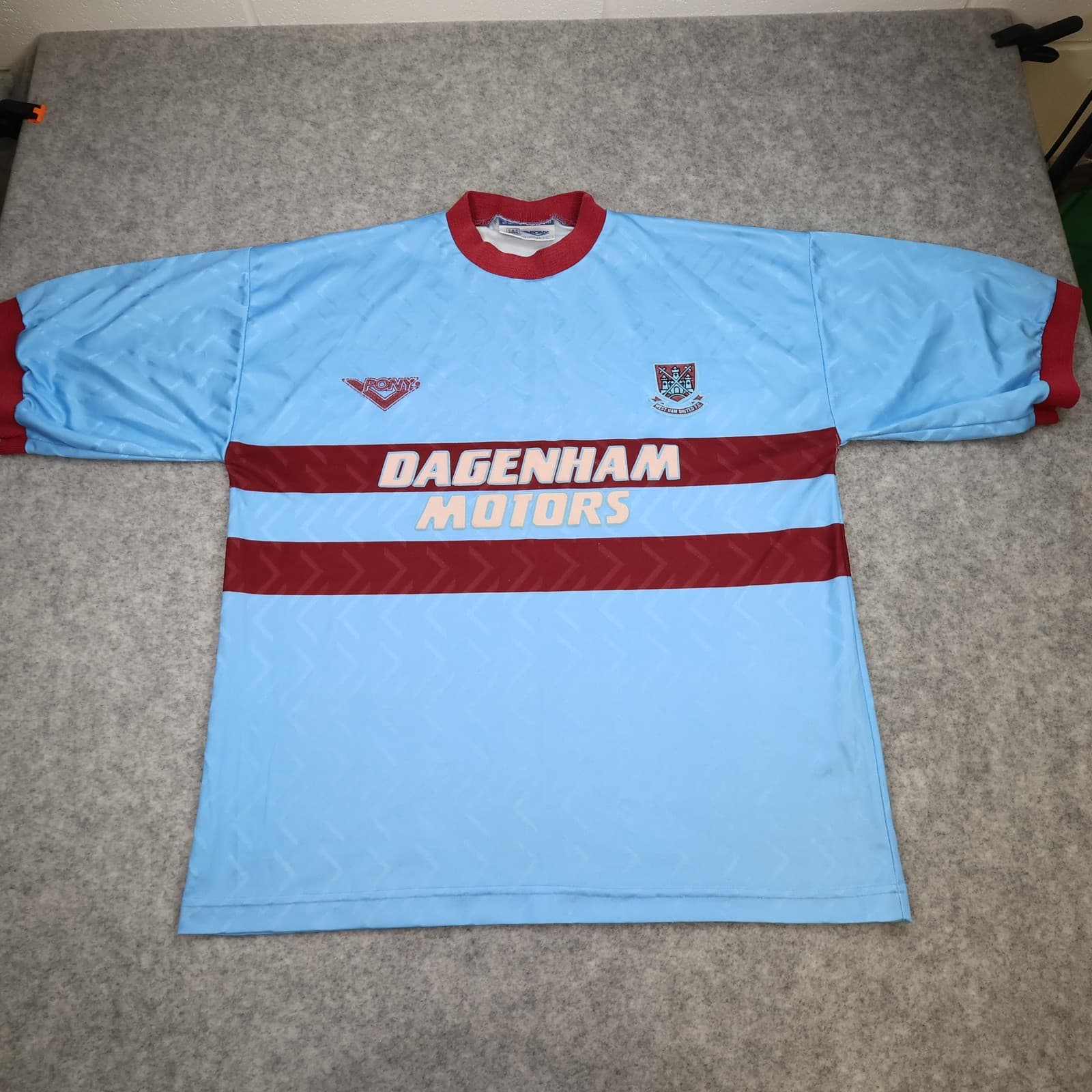 Vintage West Ham United Shirt Mens 2XL Blue Away Pony Dagenham Motors 1993 1995