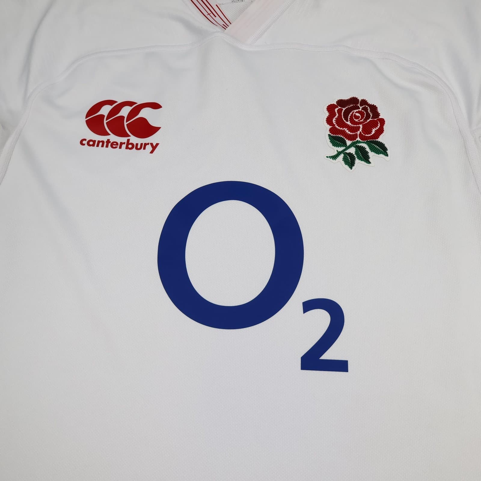 England Rugby Shirt Mens Medium White Rugby Union 2015 2016 O2 Vapodri Jersey photo 3