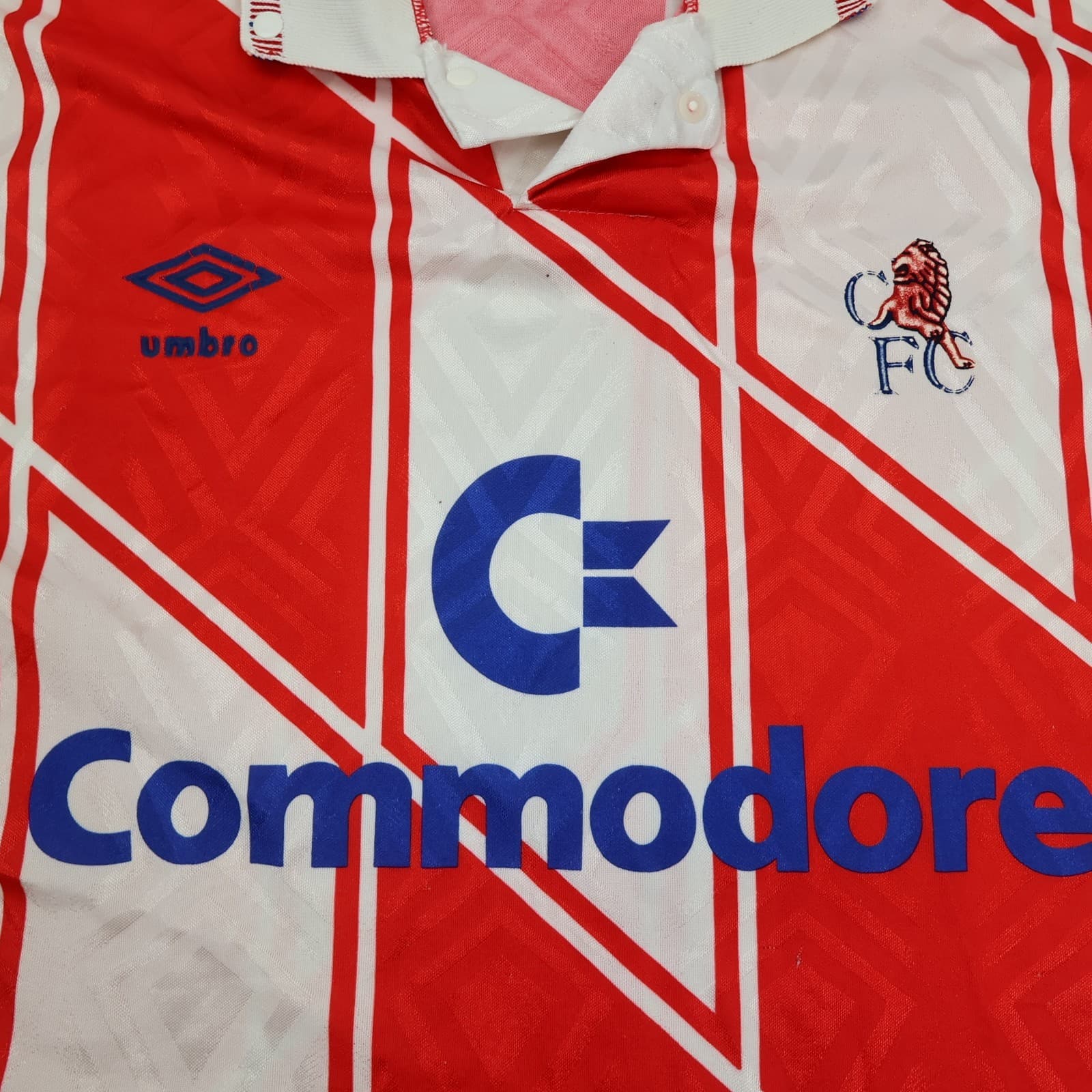 Vintage Chelsea Shirt Extra Large Red Away Kit 1990 1992 Jersey Commodore photo 3