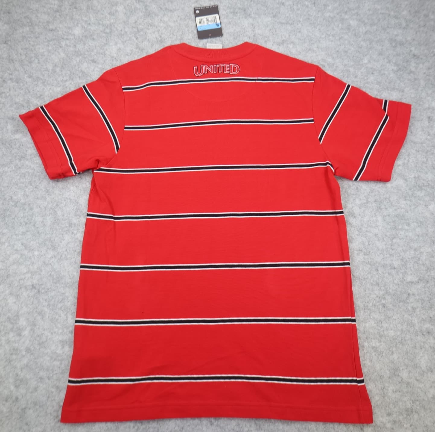Manchester United Shirt Medium Red Polo Top Nike 1/4 Zip Striped MUFC photo 2