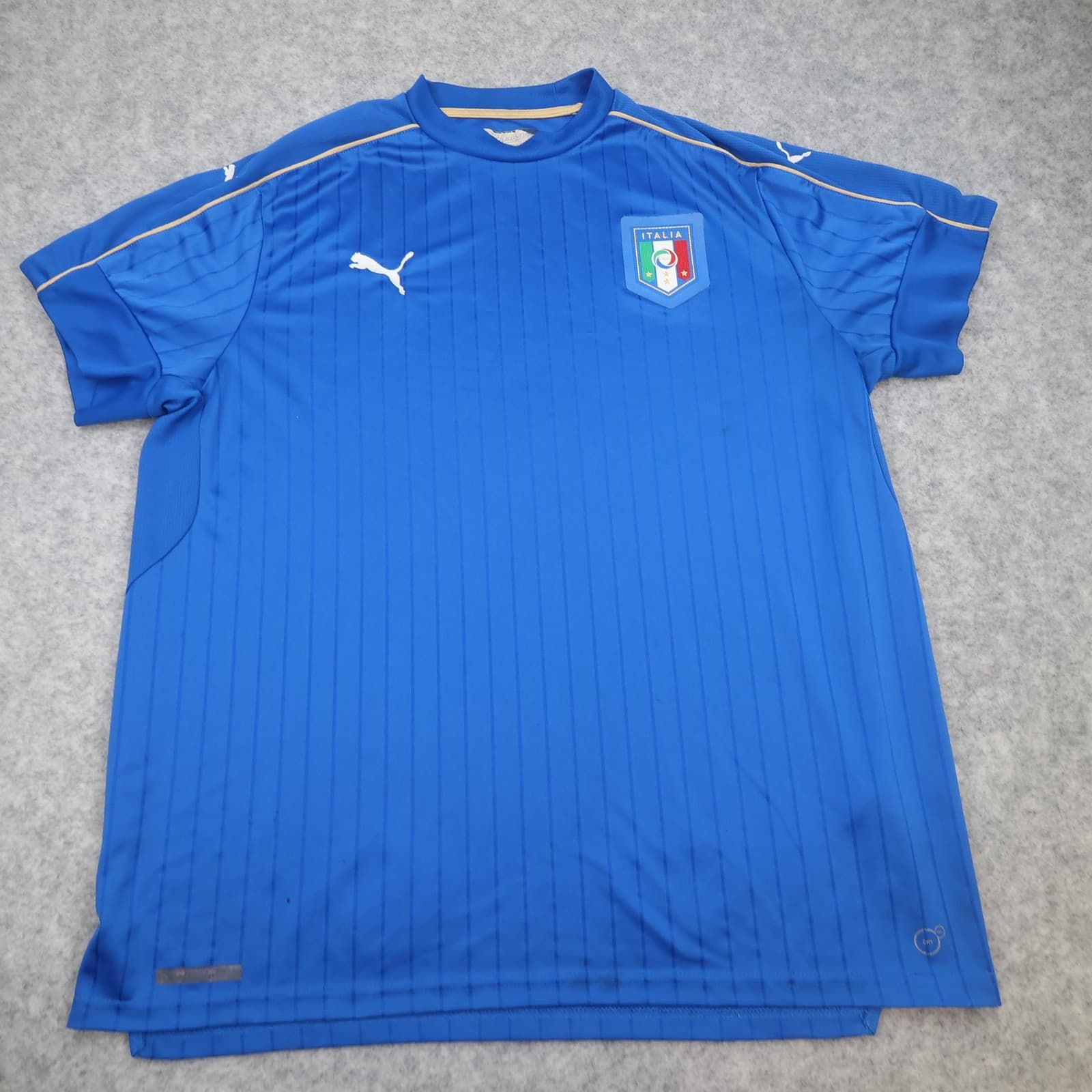 Italy Home Shirt Mens XL Blue 2016 2017 Puma Italia FIGC Badge Jersey Top