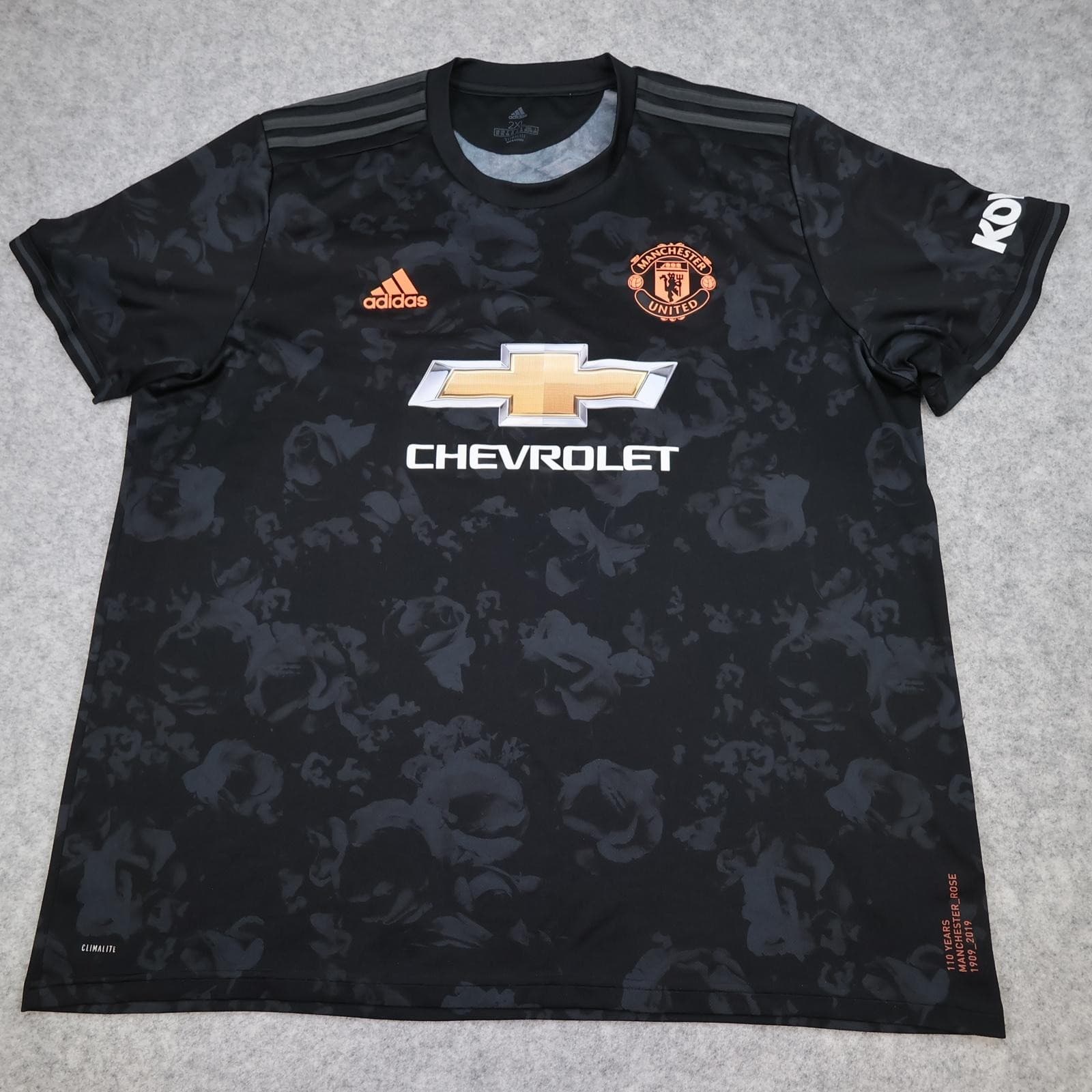 Manchester United Shirt Mens 2XL Black 3rd Kit 2019 2020 Adidas Soccer Jersey