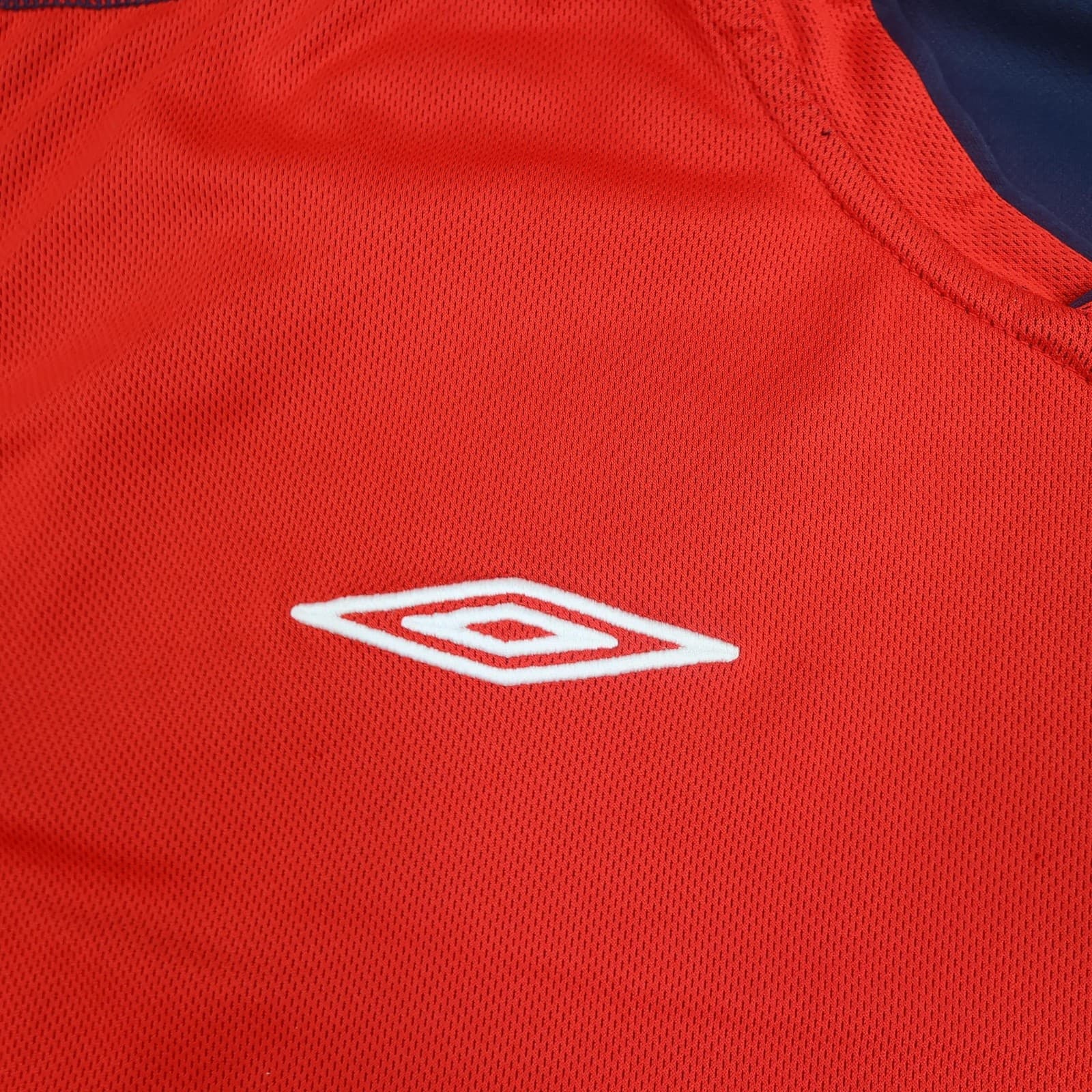 Vintage England Away Shirt Mens Medium Red 2004 Football Umbro Jersey Top photo 5