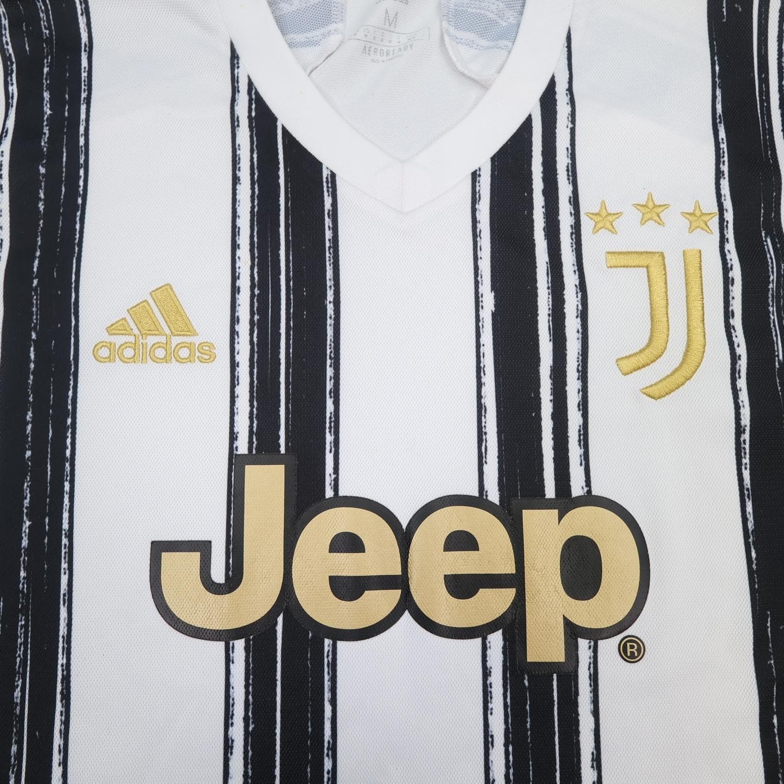 Juventus Shirt Mens Medium White Home 2020 2021 Football Adidas Jeep AEROREADY photo 3