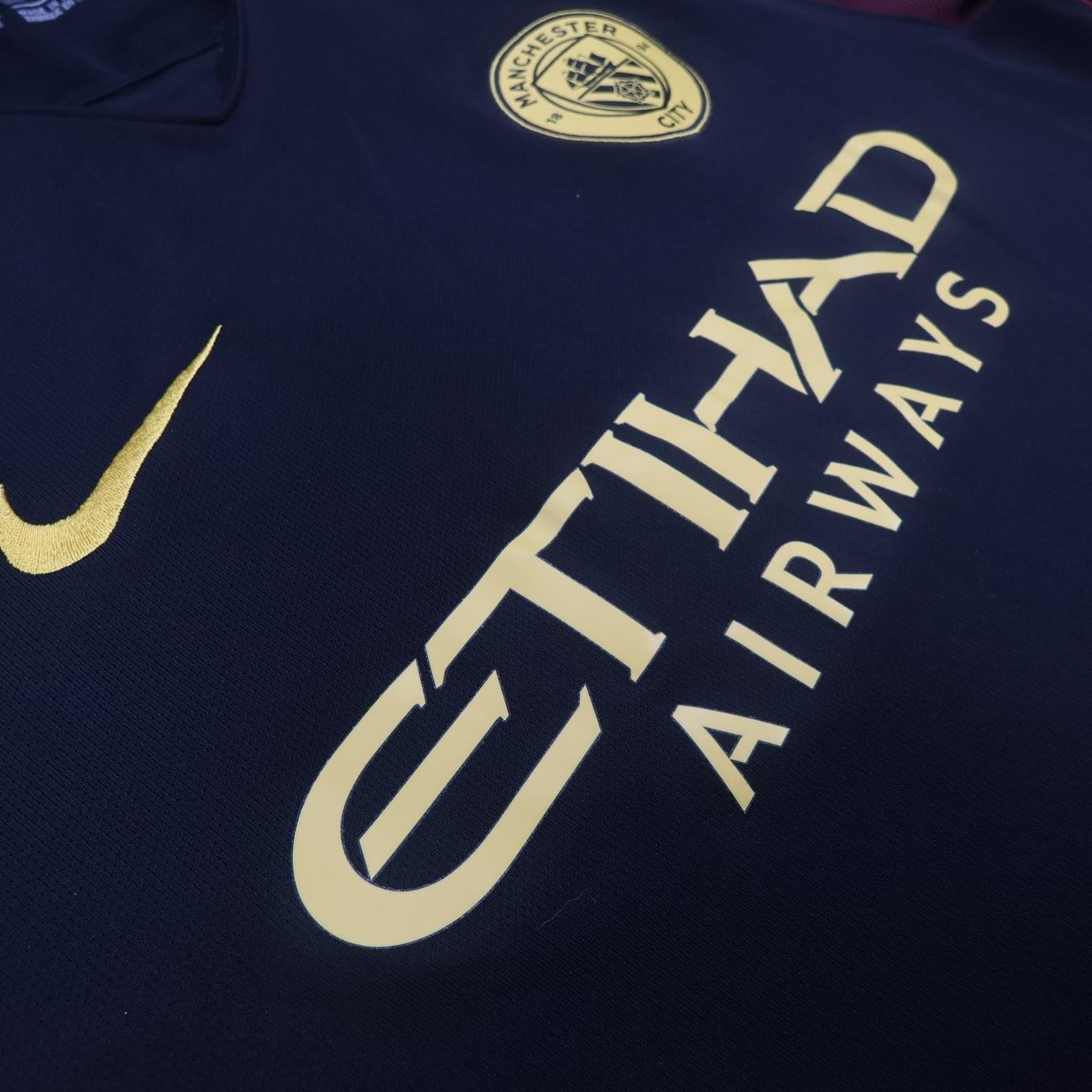 Manchester City Away Shirt Mens Medium Black 2016 2017 Football Nike Airways photo 7