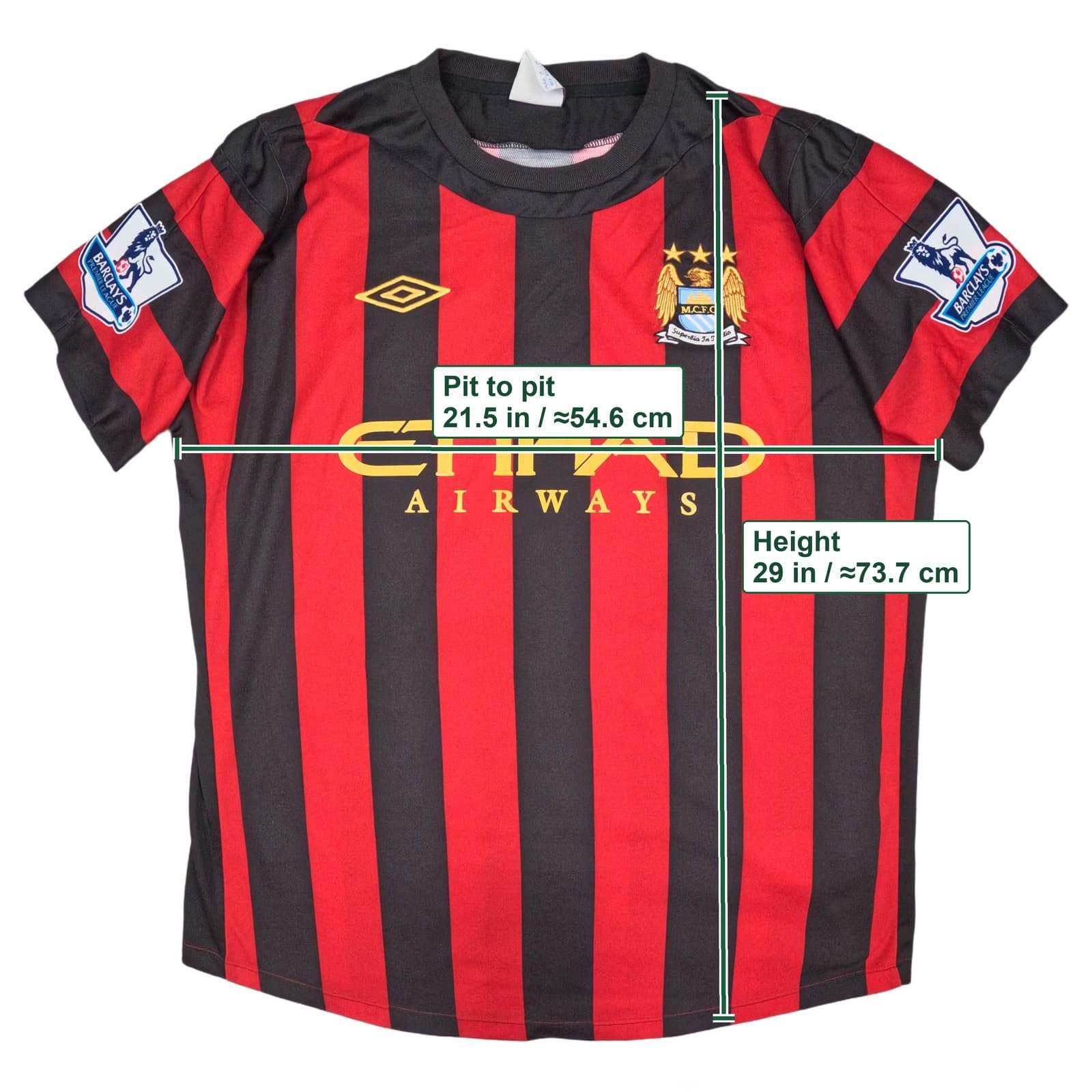 Manchester City Football Shirt Medium Red and Black Away 2011 2012 Umbro 42 photo 3