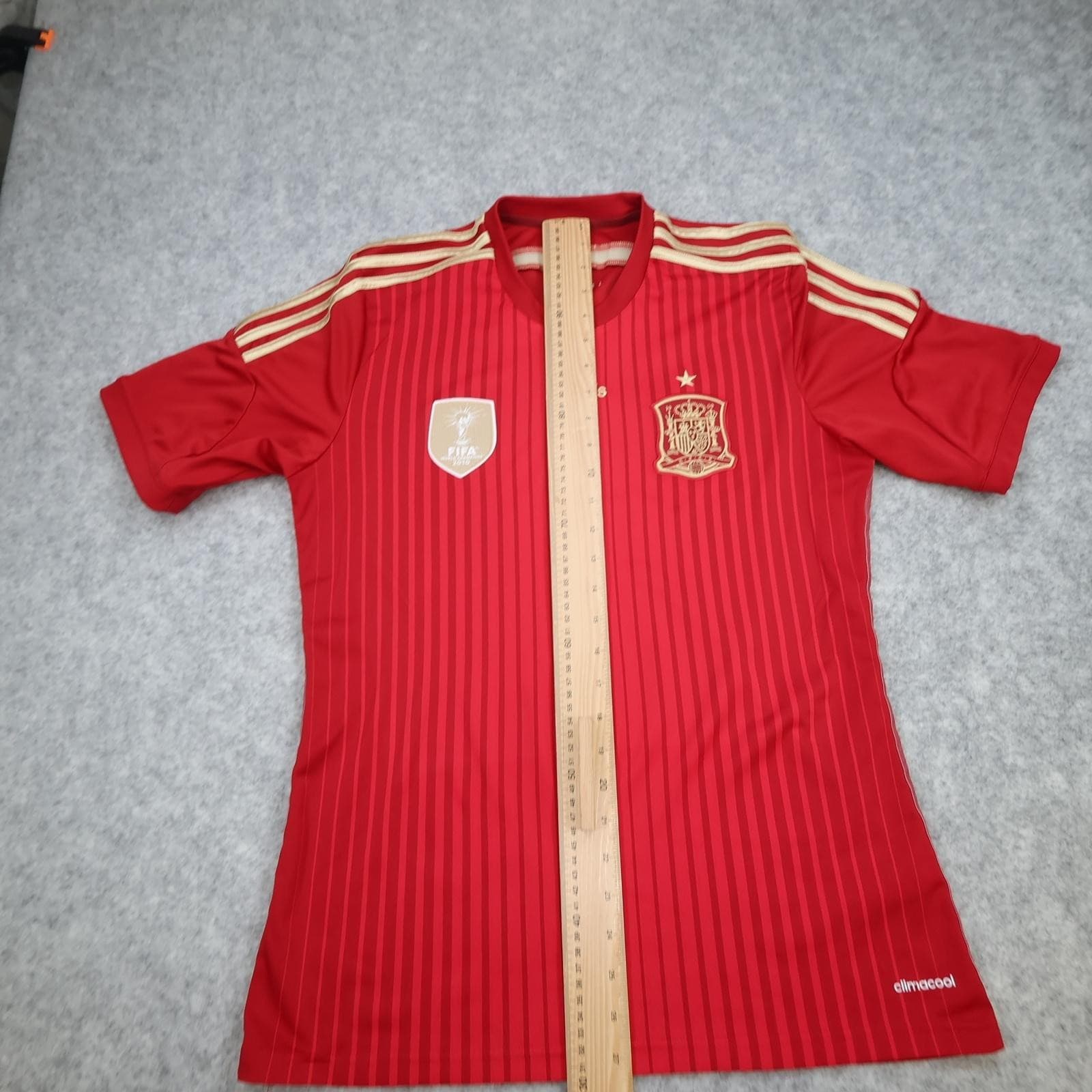 Spain Home Shirt Mens Medium Red 2013 2015 Football Adidas Climacool Jersey photo 11
