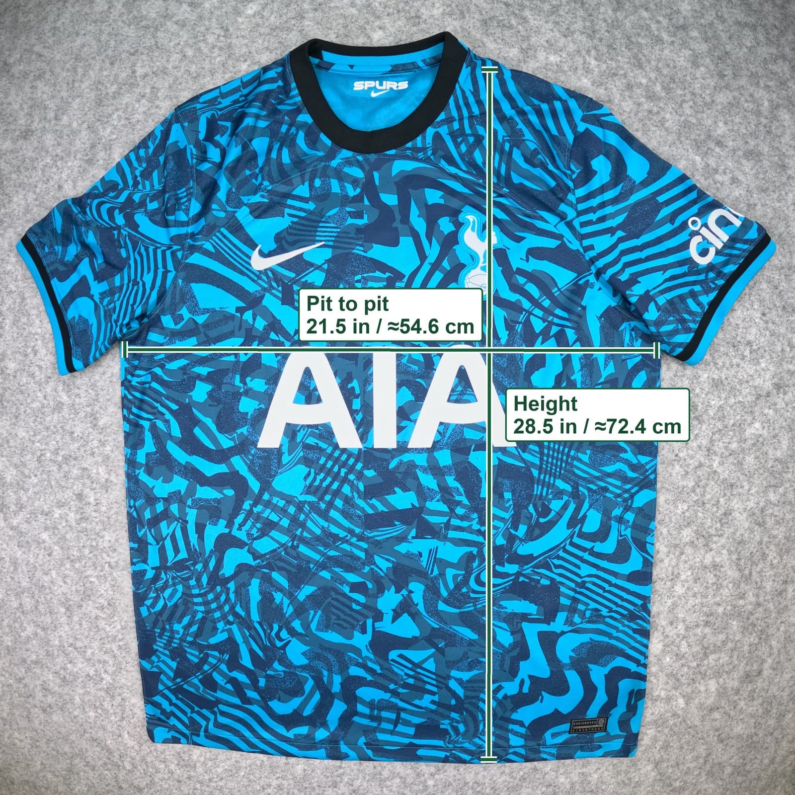 Tottenham Hotspur Football Shirt Large Blue Third 2022 23 Nike Son Jersey Spurs photo 3
