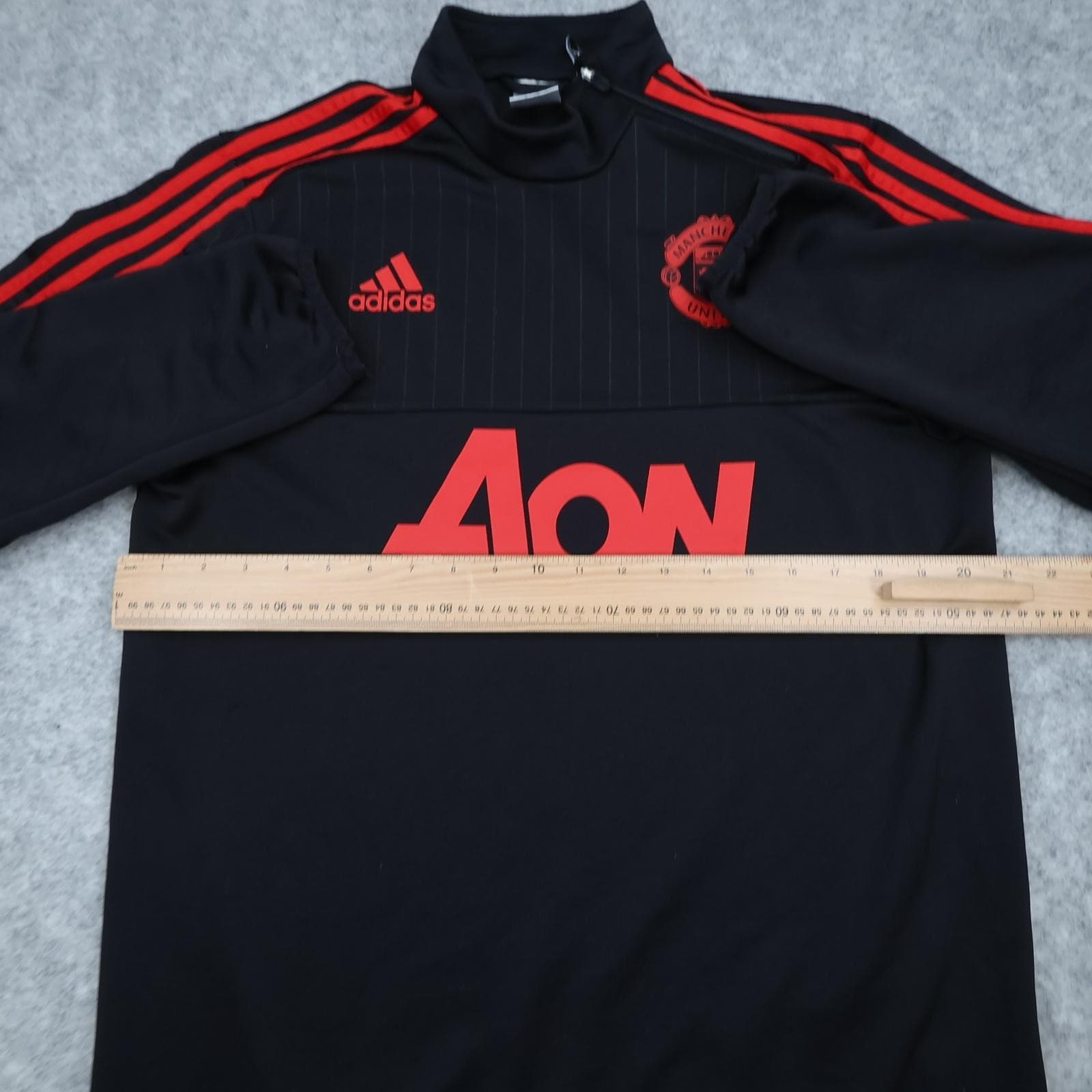 Manchester United Training Top Mens Medium Black Football Adidas Aon 2015 2016 photo 11