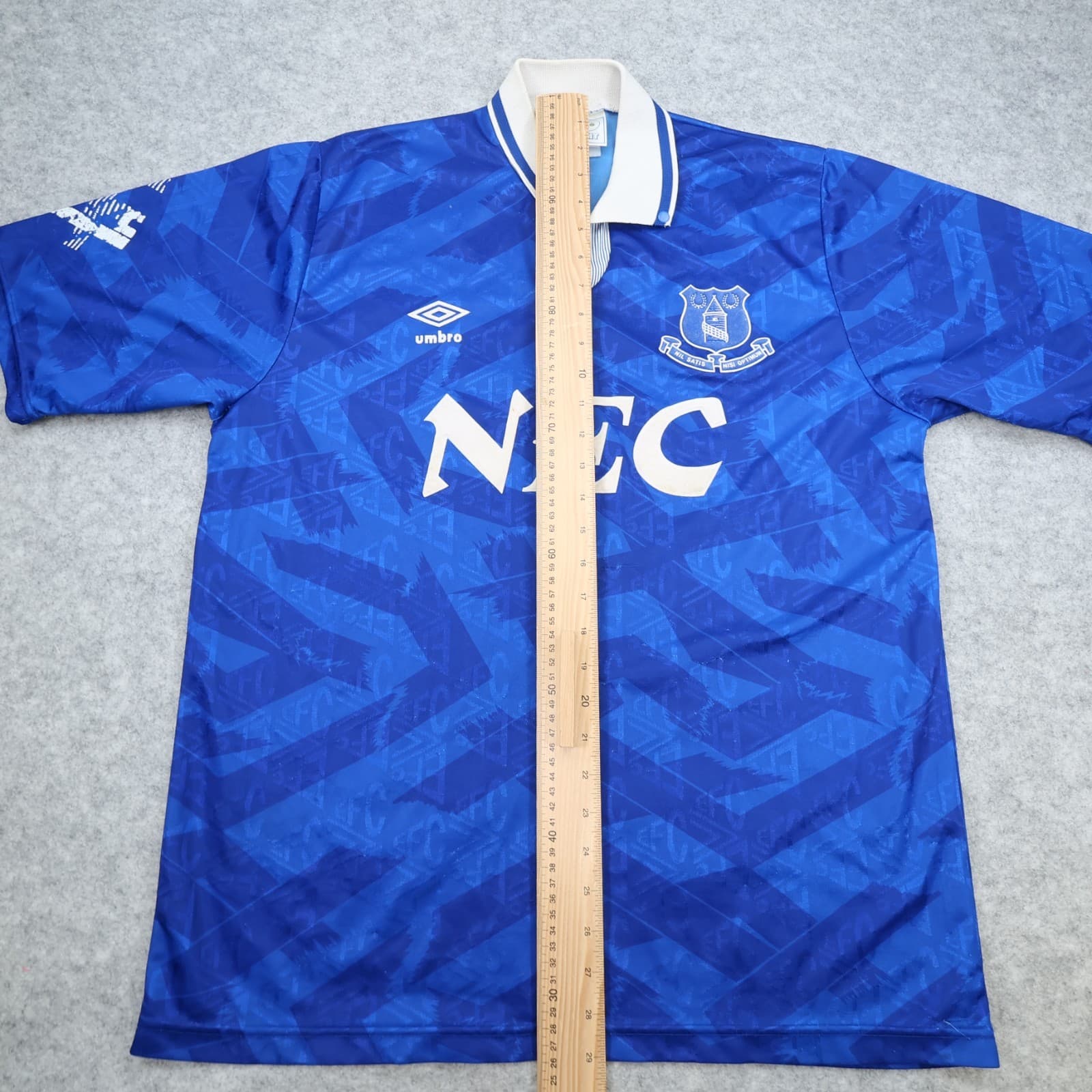 Vintage Everton Shirt Large Blue Home Kit 1991 1993 Umbro Soccer Jersey NEC photo 15