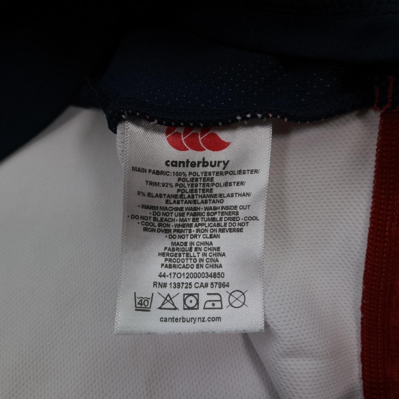 England Rugby Training Shirt Mens Large Navy Red Canterbury O2 Vaposhield Jersey photo 9