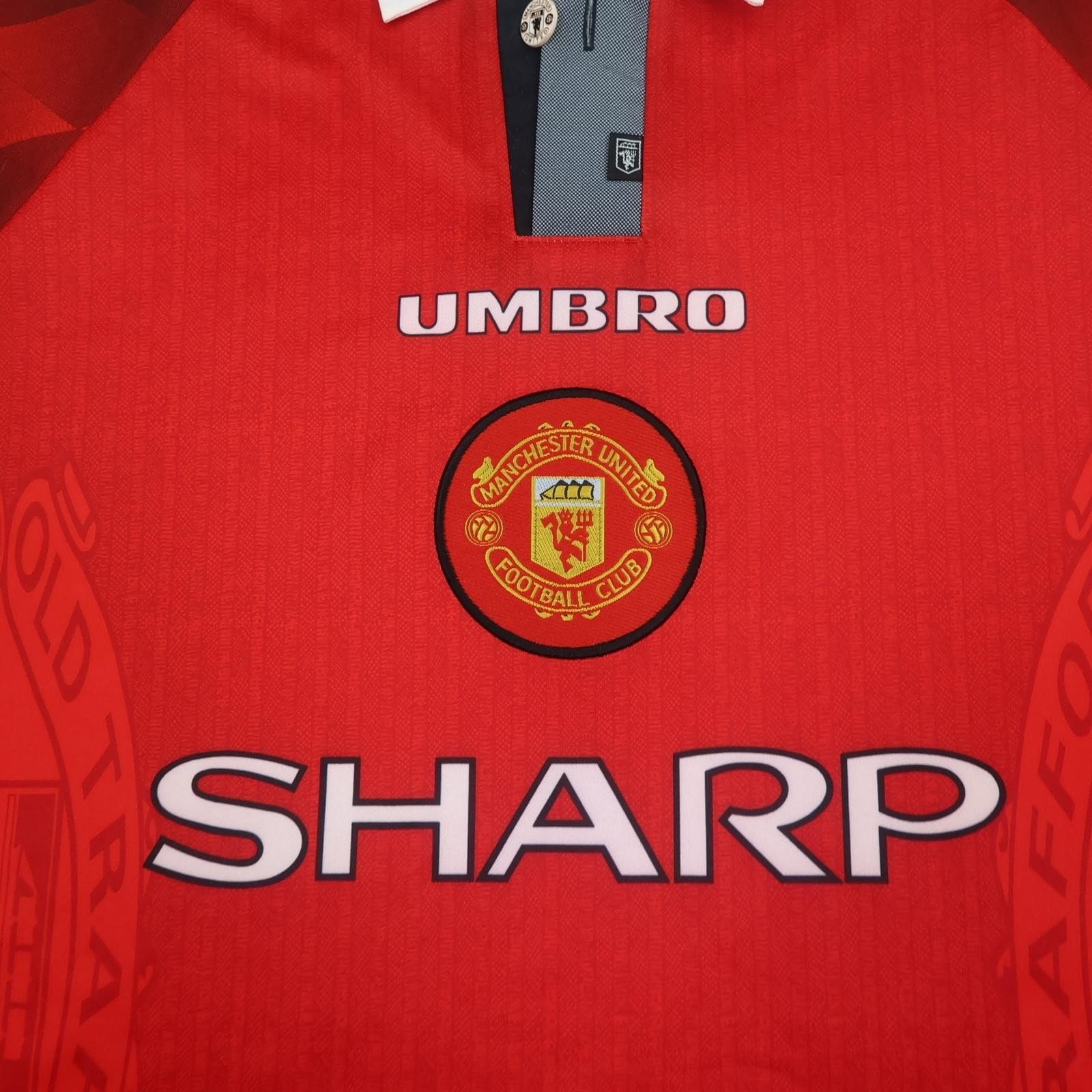 Vintage Manchester United Shirt Mens Large Red Home 1996 1998 Umbro Sharp 90s photo 5