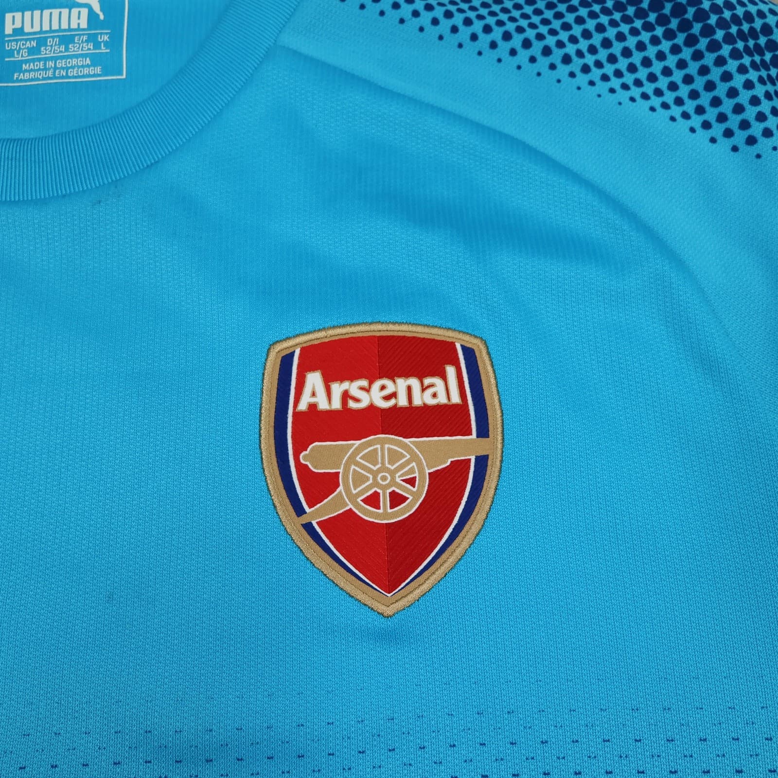Arsenal Shirt Mens Large Blue Away 2017 2018 Football Puma Fly Emirates photo 4