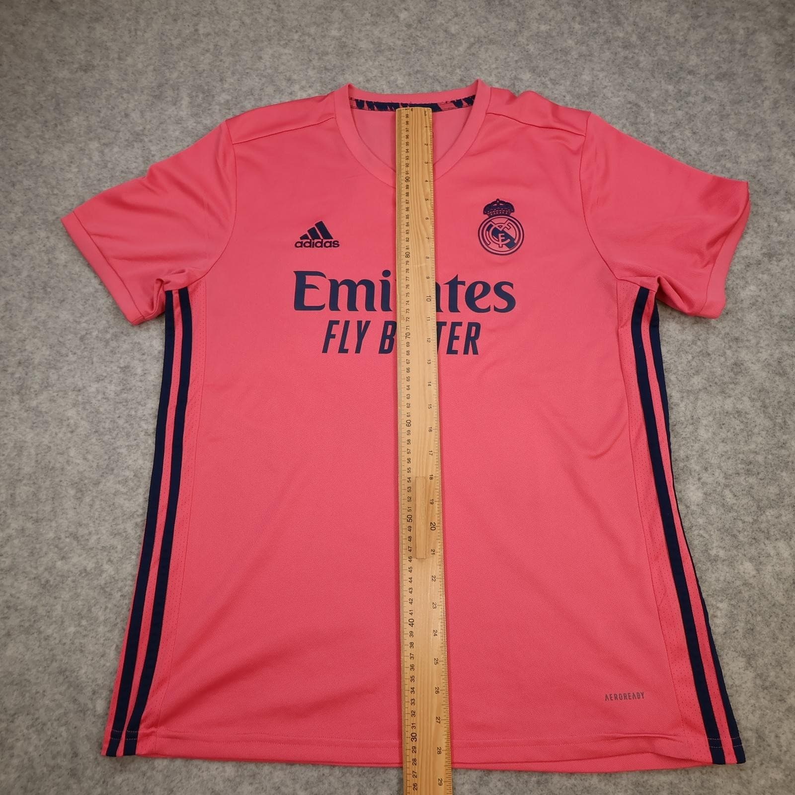 Real Madrid Shirt Mens Large Pink Away 2020 2021 Football Adidas Benzema 9 photo 12
