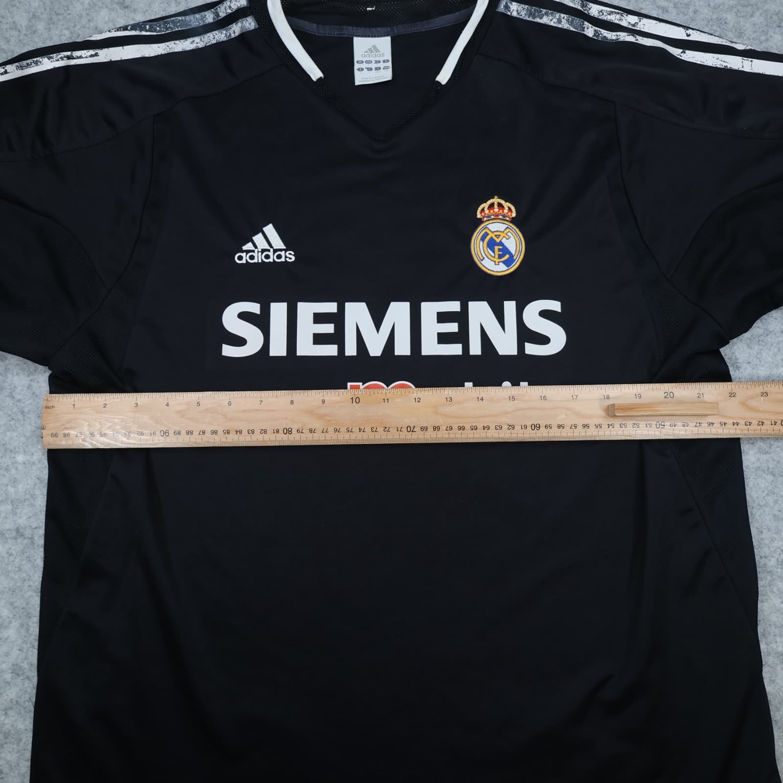 Vintage Real Madrid Shirt Large Black Away Kit 2004 2005 Adidas Football Jersey photo 10