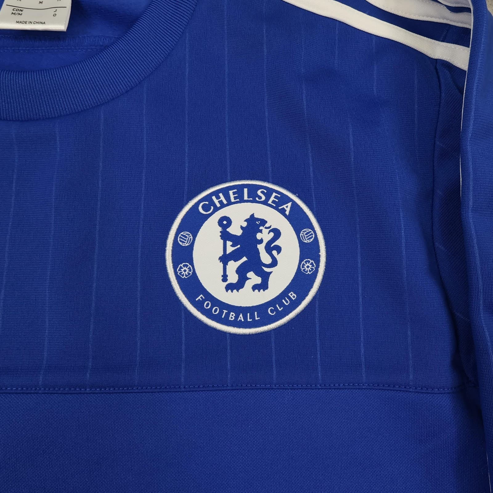 Chelsea Drill Top Mens Medium Blue Football Adidas Soccer Jumper 2015 2016 photo 3