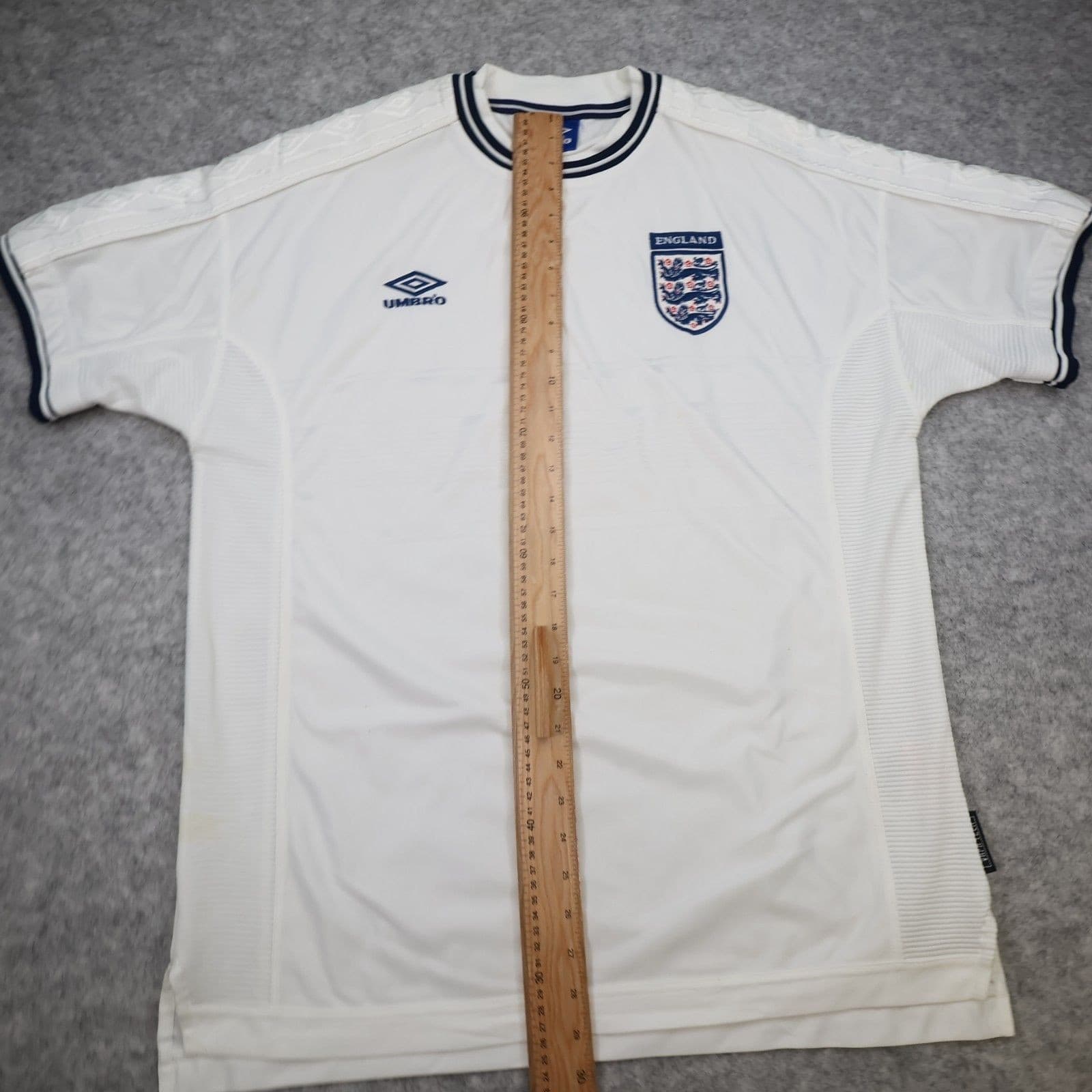 Vintage England Football Shirt Extra Large Umbro White Home 1999 2001 Jersey XL photo 10