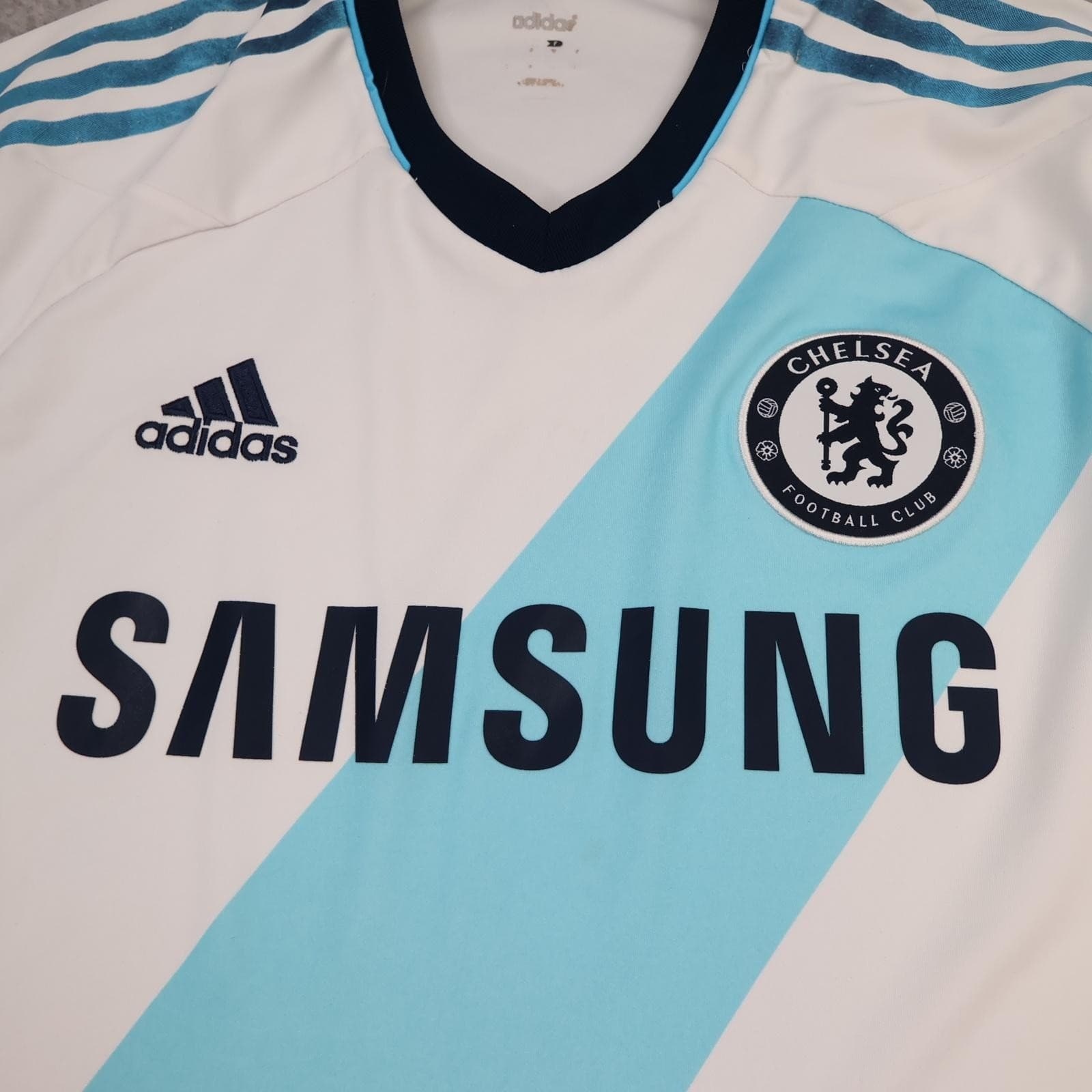 Chelsea Shirt Mens Medium White Away 2012 2013 Adidas Samsung Soccer Jersey photo 3