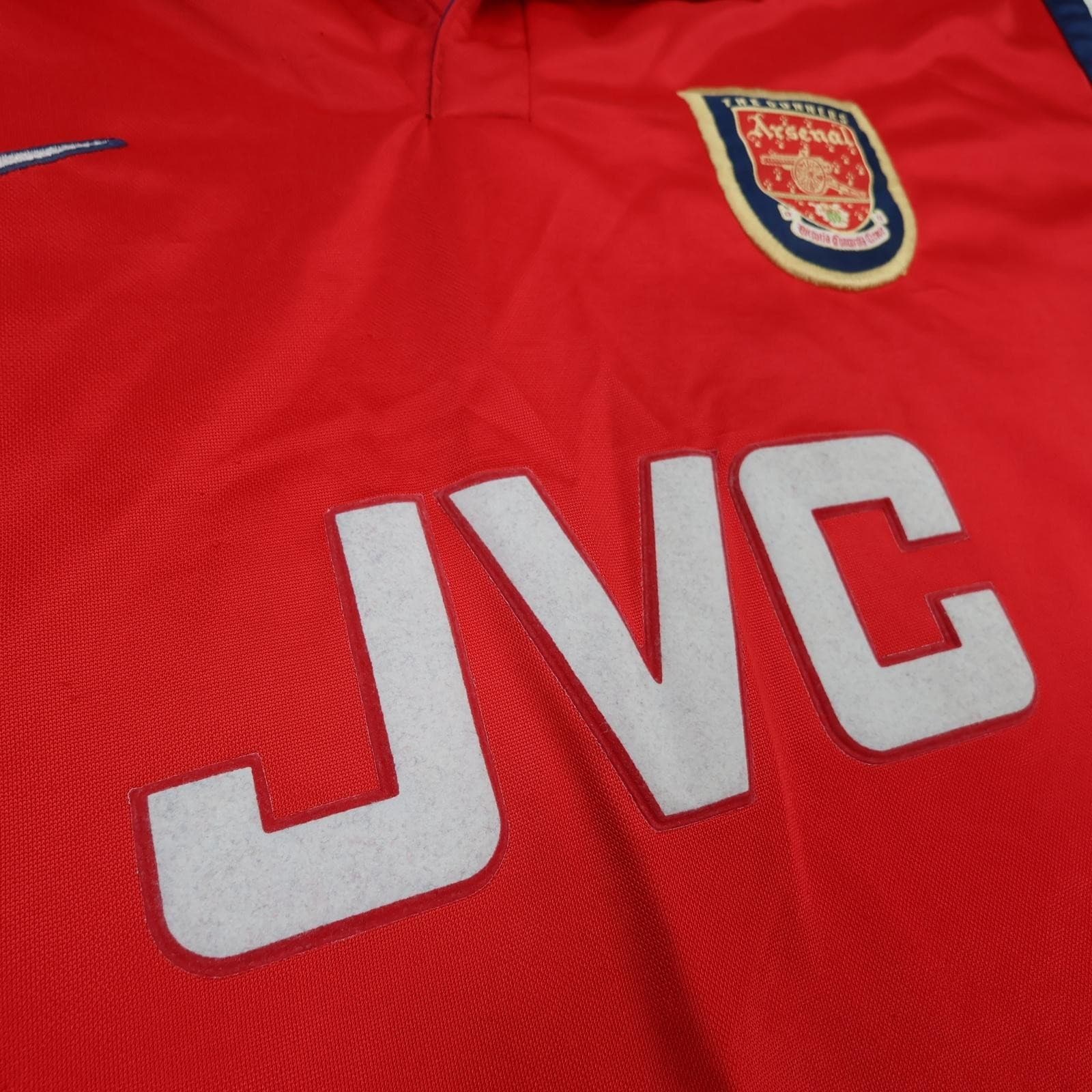 Vintage Arsenal Shirt Mens Large Red Home 1998 1999 Nike JVC Football Jersey photo 7