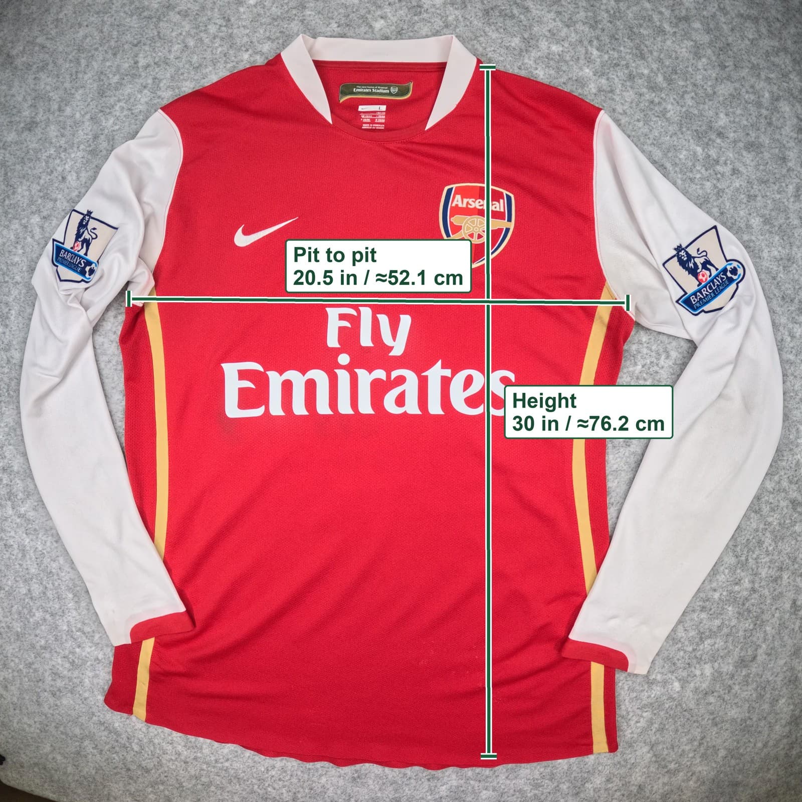Arsenal Shirt Large Red Home 2006 2007 Nike Sagna 3 Long Sleeve Player issue photo 3