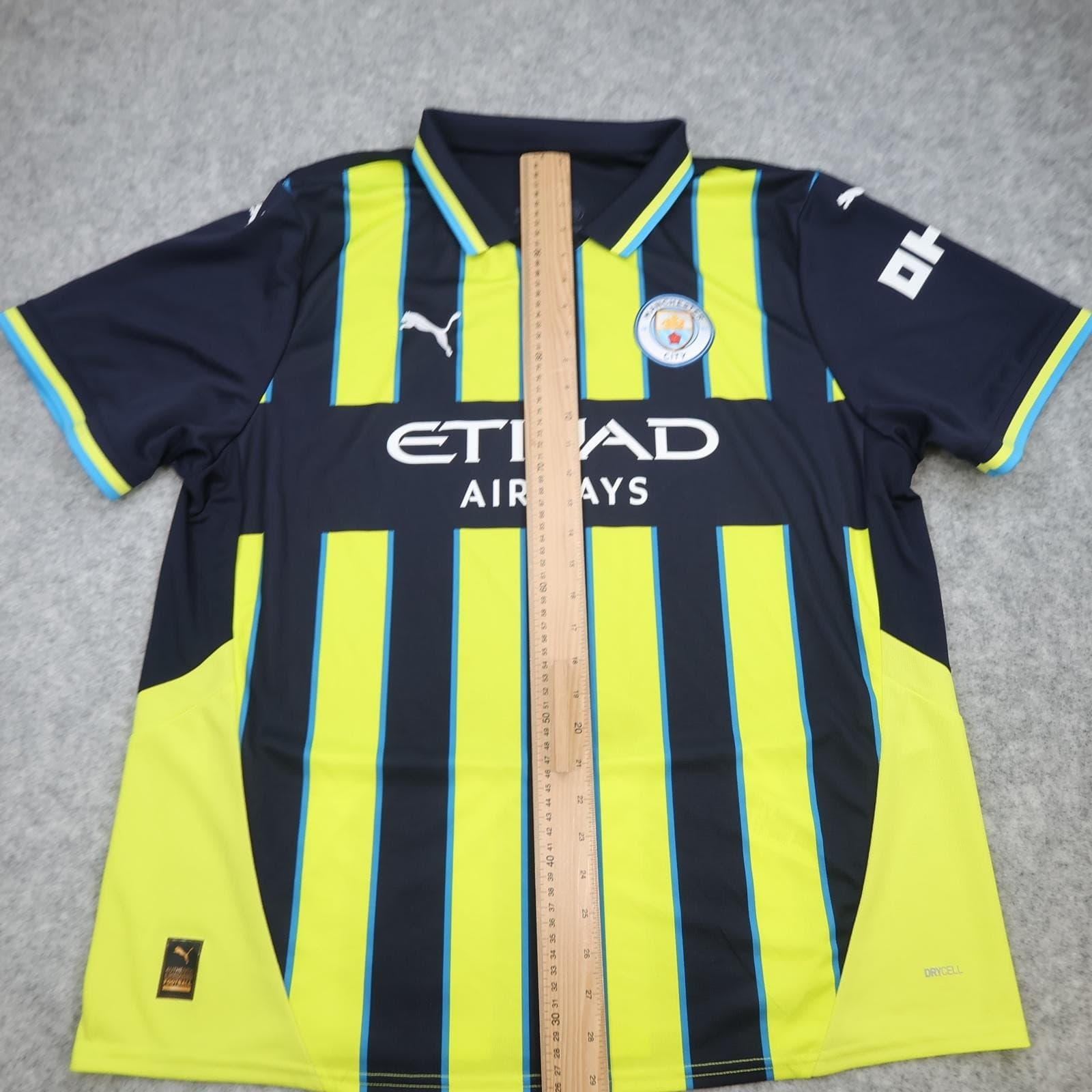 Manchester City Away Shirt Mens 2XL 2024 2025 Football Puma Yellow Striped photo 11