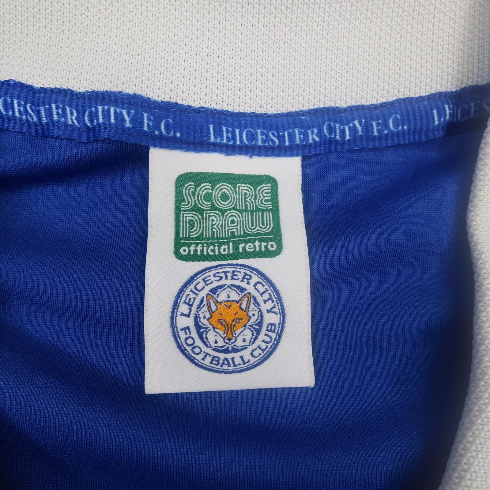 Leicester City Shirt Mens Large Blue Home 1998 2000 Score Draw Walkers Jersey photo 3