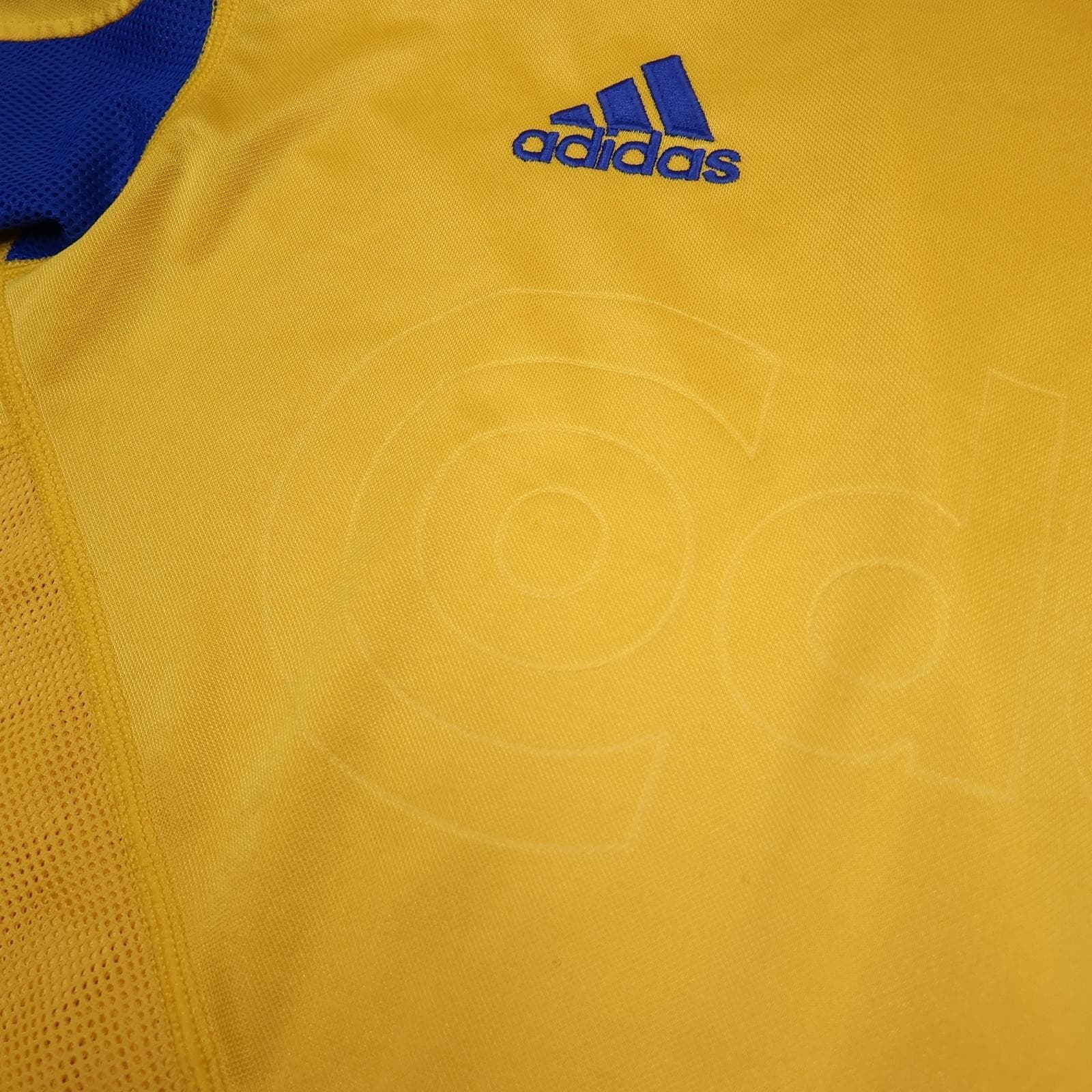 Brondby IF Shirt Mens Small Yellow Home 2005 Football Adidas Codan Soccer Jersey photo 2