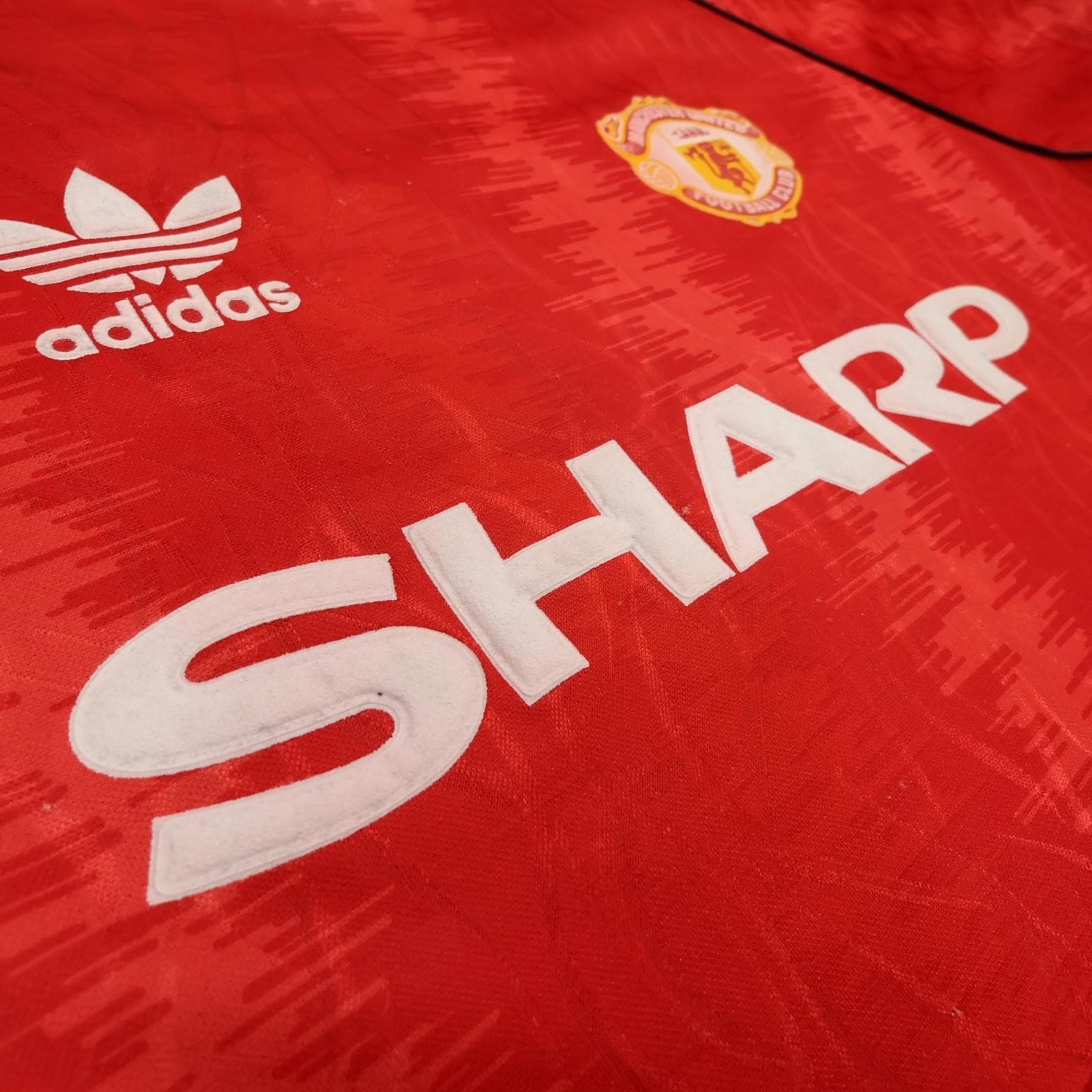 Vintage Manchester United Shirt Mens Large Red Home 1990 1992 Adidas Sharp 90s photo 6