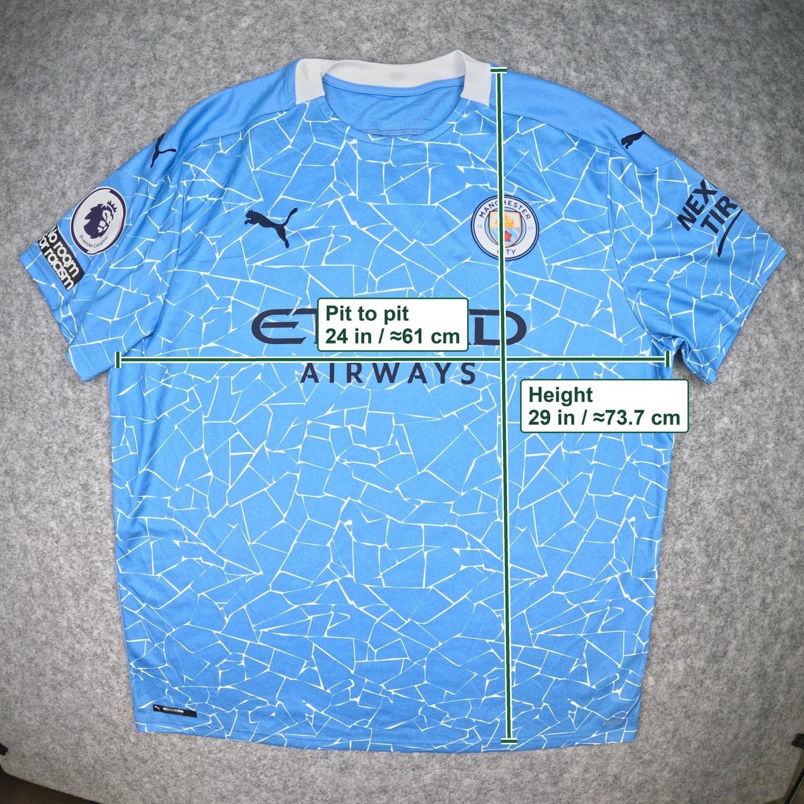 Manchester City Football Shirt 2XL Blue Home 2020 21 PUMA De Bruyne 17 Jersey photo 3