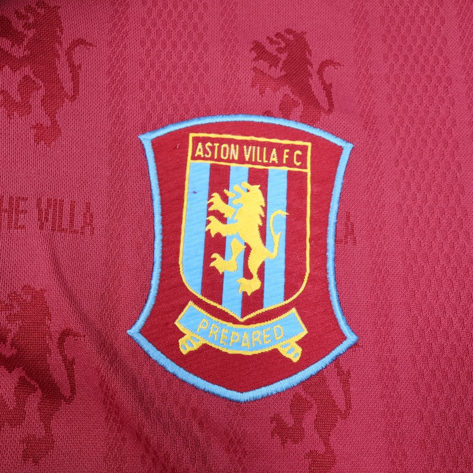 Vintage Aston Villa Shirt Large Burgundy Home Kit 1995 1997 38/40" Ugo Ehiogu photo 5