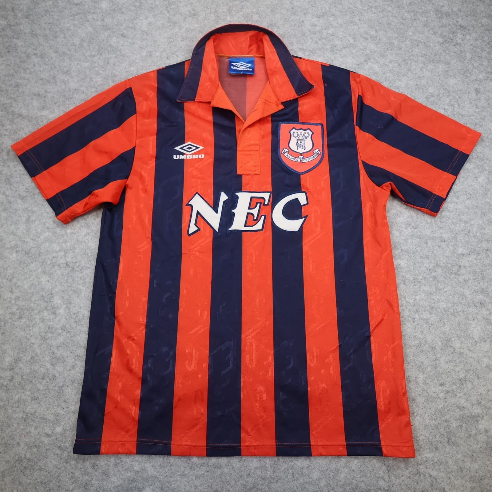 Vintage Everton Shirt Medium Orange Away Kit 1992 1994 Away Soccer Jersey