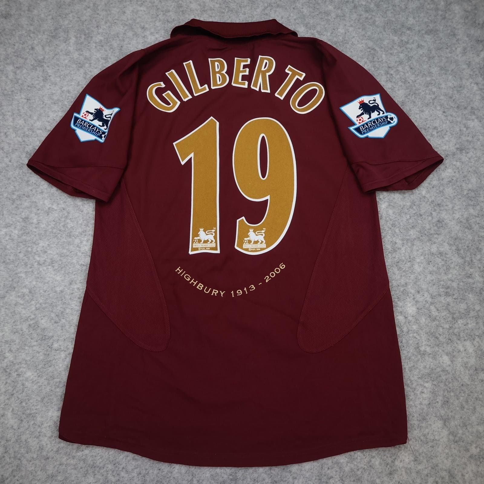 Vintage Arsenal Shirt Mens Small Red Home 2005 2006 Nike O2 Gilberto 19 Highbury