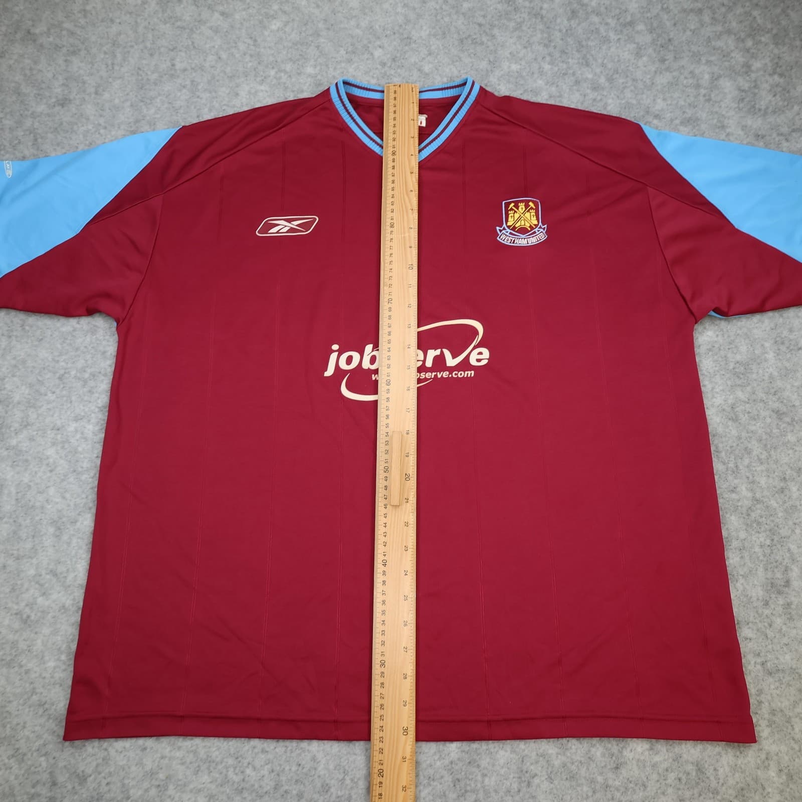Vintage West Ham United Shirt Mens 3XL Red Home 2003 2005 Reebok Jobserve photo 12
