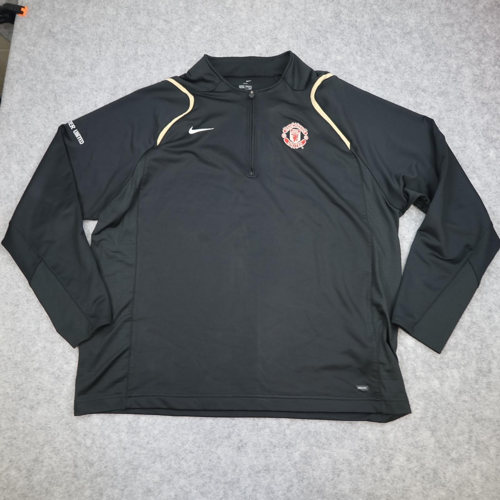 Manchester United Training Top Mens XXL Black Football Nike Dri Fit Long Sleeve