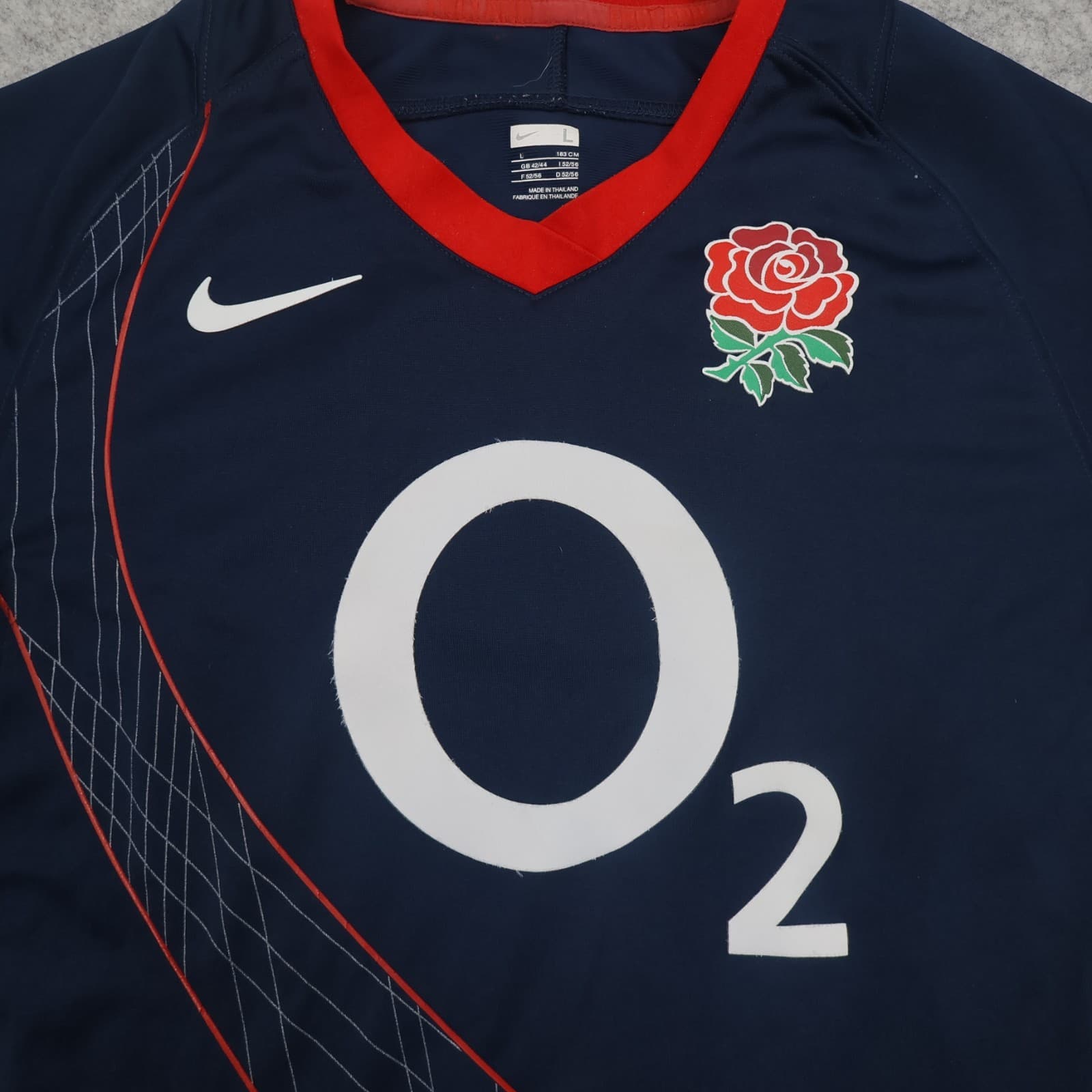 England Rugby Shirt Large Navy Kit 2007 2008 Nike Jersey O2 photo 3