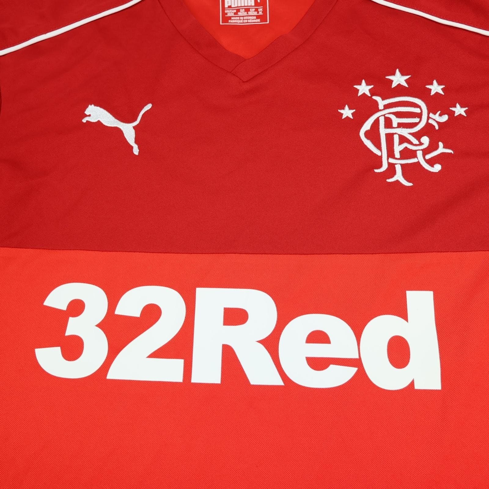 Rangers Shirt Mens Medium Red Away 2017 2018 Puma SPFL Football Soccer Jersey photo 4