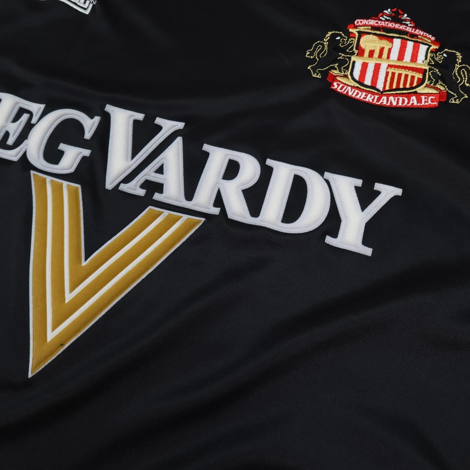 Sunderland Shirt Mens XL Black Away 2005 2006 Lonsdale Reg Vardy Soccer Jersey photo 5