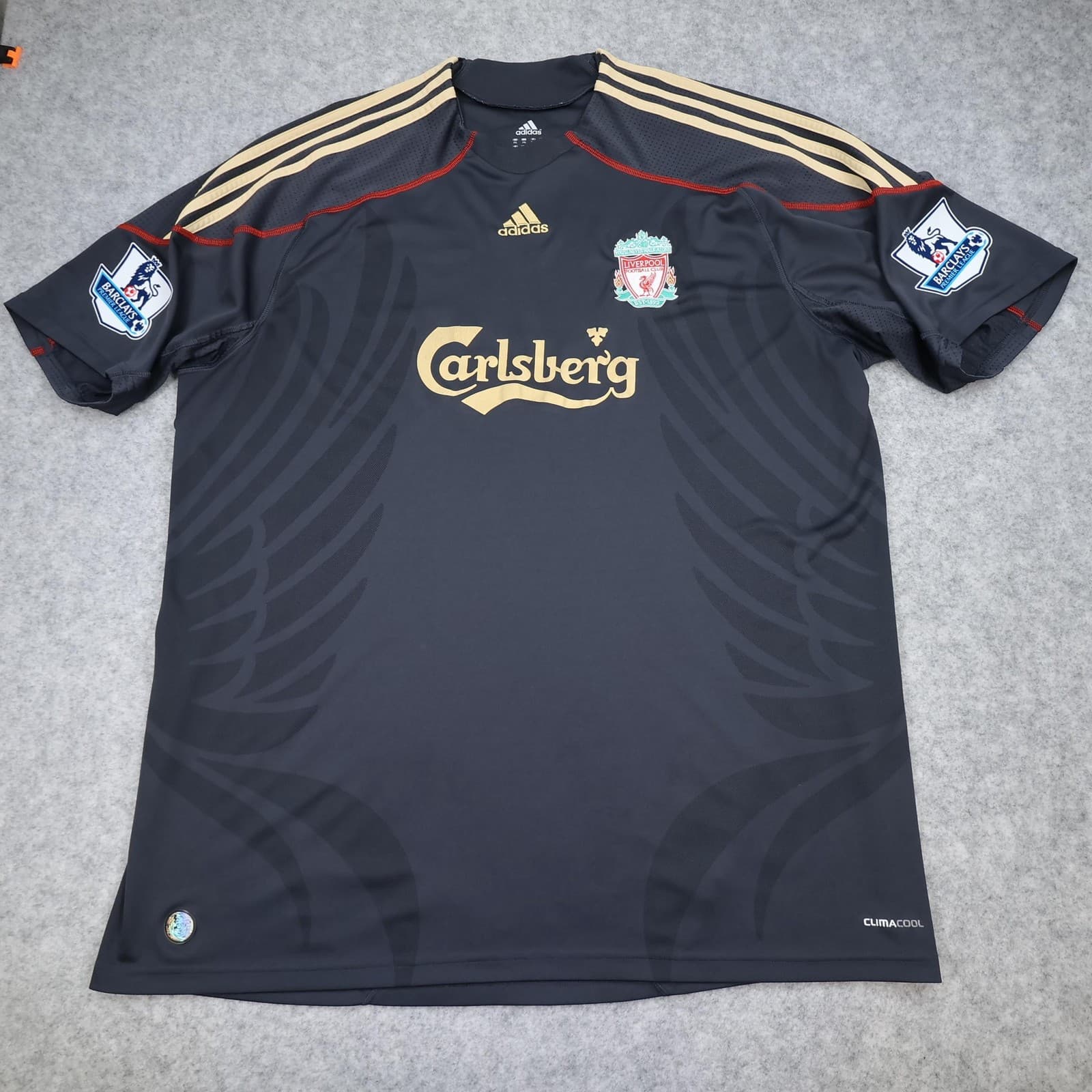 Liverpool Shirt Mens 3XL Black 2009 2010 Football Adidas Torres 9 Soccer Jersey photo 2