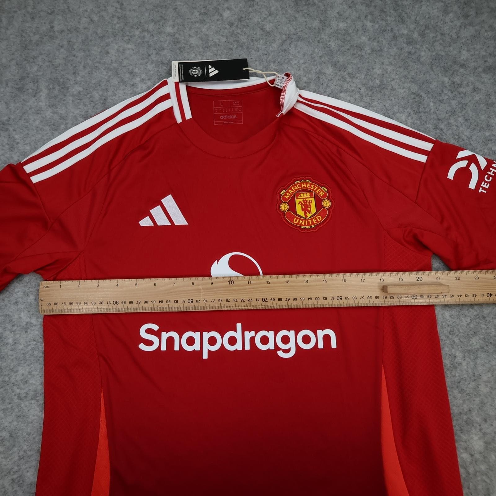 Manchester United Shirt Mens Large Red Home 2024 2025 Adidas Soccer Jersey photo 11