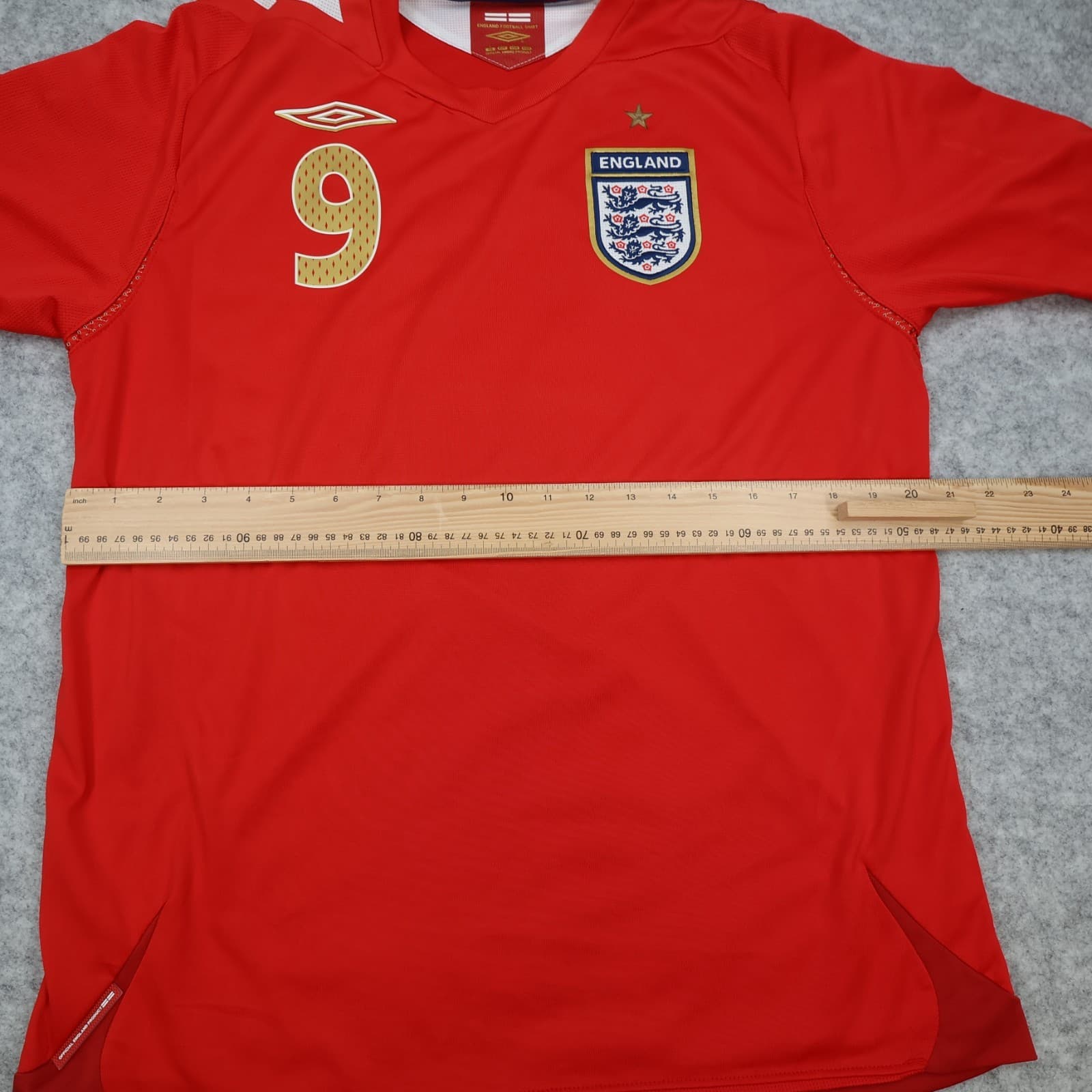 England Football Shirt Large Red Away Kit 2006 2007 2008 Umbro Wayne Rooney 9 photo 8