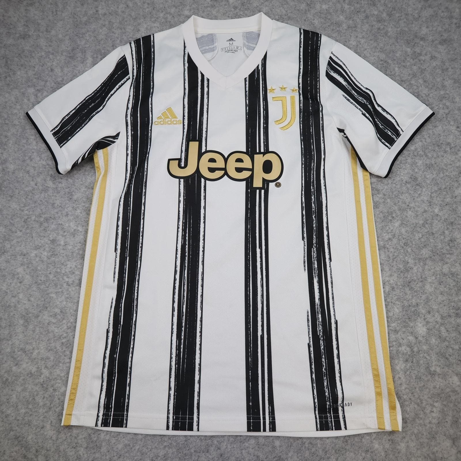 Juventus Shirt Mens Medium White Home 2020 2021 Adidas Jeep Soccer Jersey