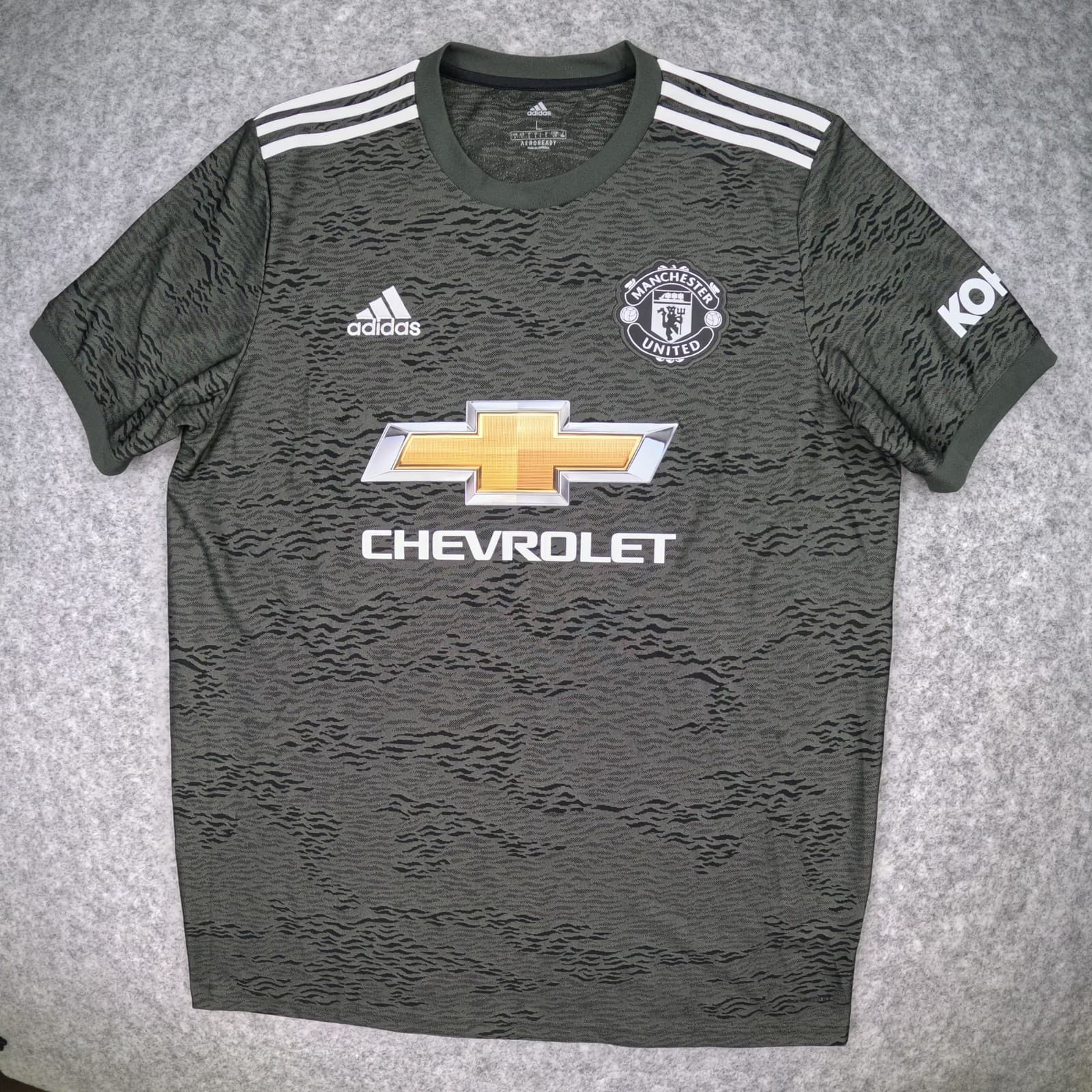 Manchester United Football Shirt Large 2020 2021 Adidas Pogba Soccer Jersey photo 2