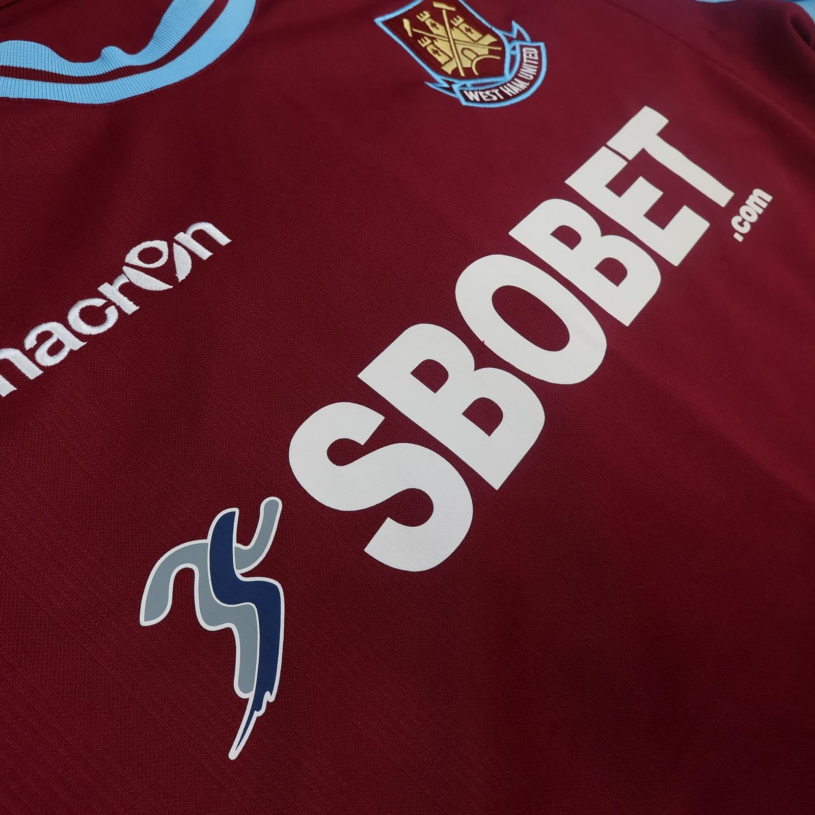 West Ham United Shirt Mens 2XL Red Home Football Macron SBOBET Soccer Jersey photo 7
